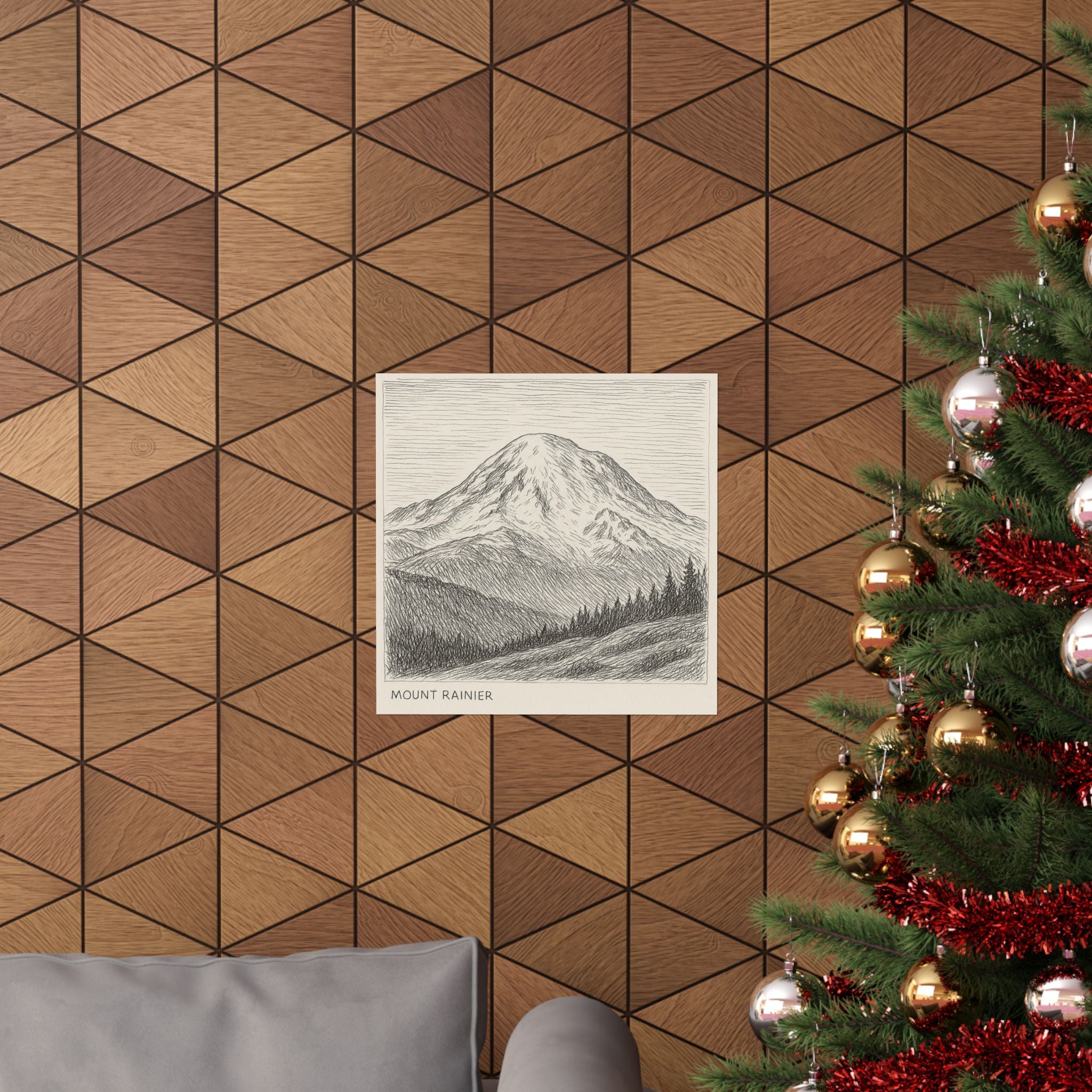 Nature Print - Mount Rainier Sketch