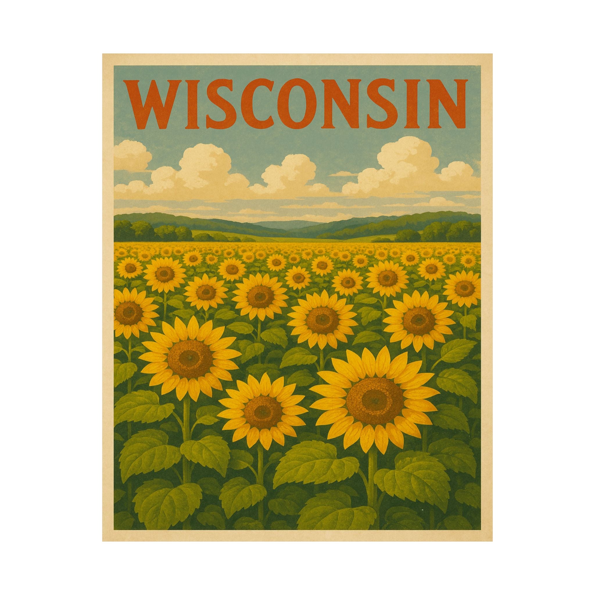 Cityscape Print - Wisconsin Sunflowers