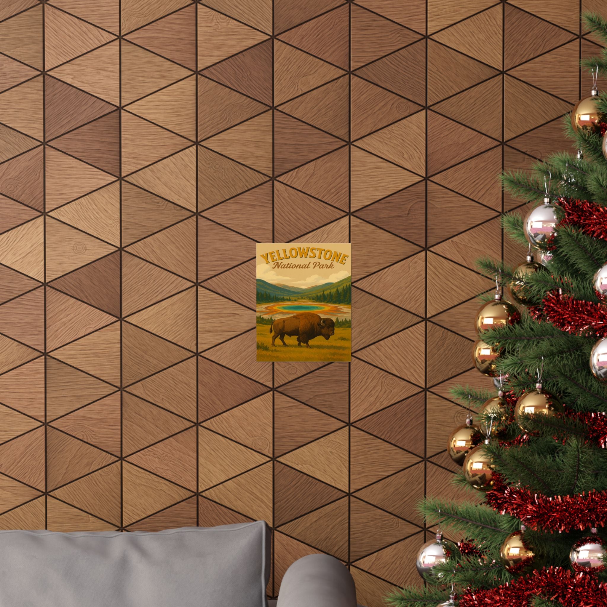 Vertical Print - Yellowstone National Park - Prismatic Lake Bison