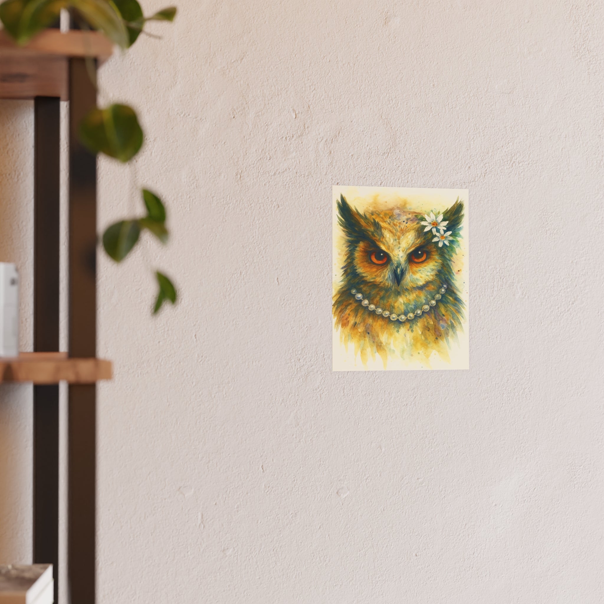 Wildlife Print - Owl with Pearls