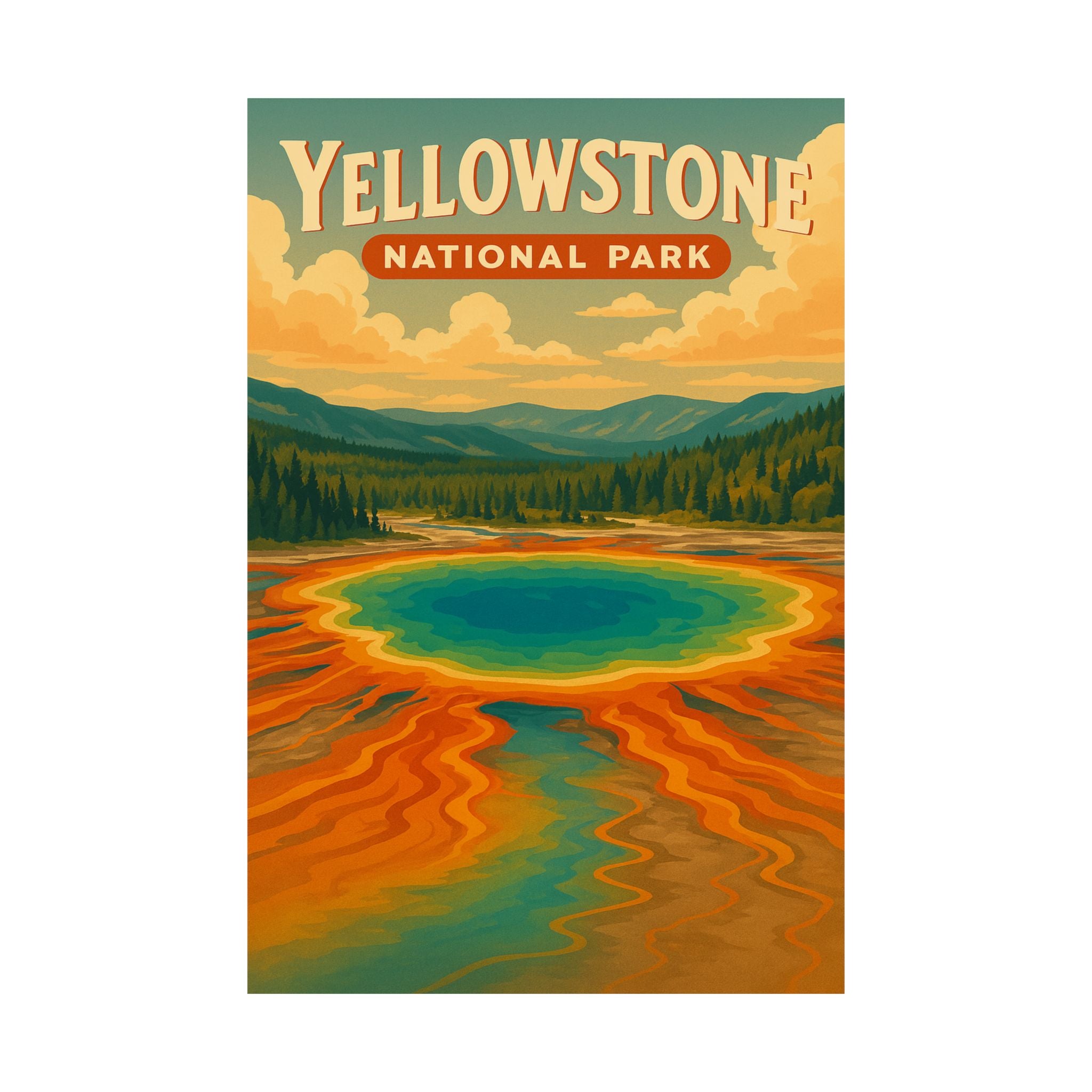 Vertical Print - Yellowstone National Park - Prismatic Lake