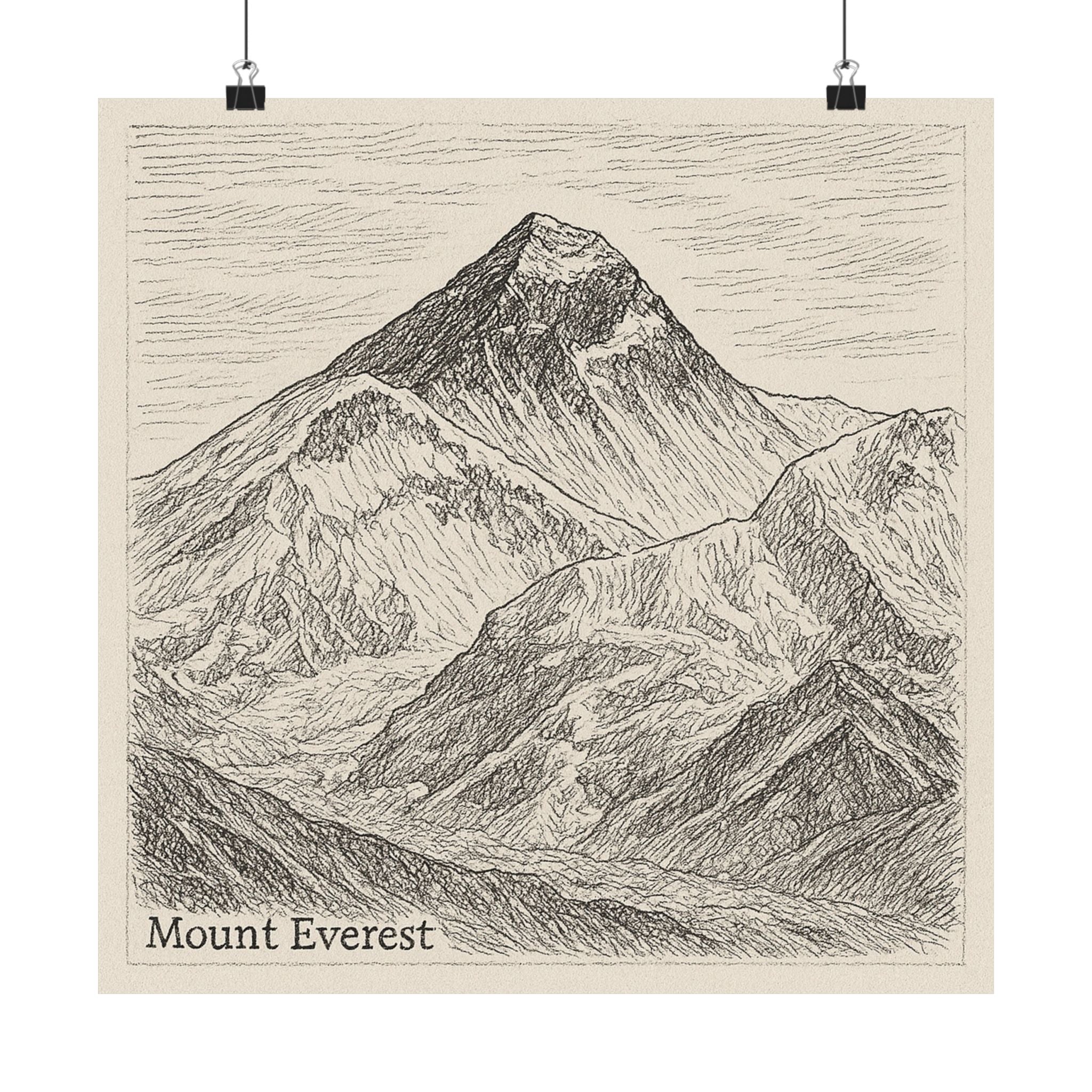 Nature Print - Mount Everest Sketch