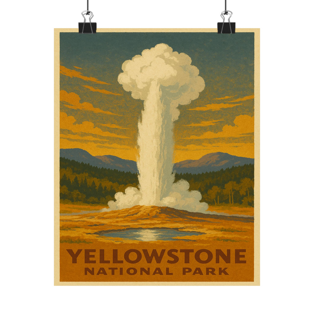 Vertical Print - Yellowstone National Park - Old Faithful