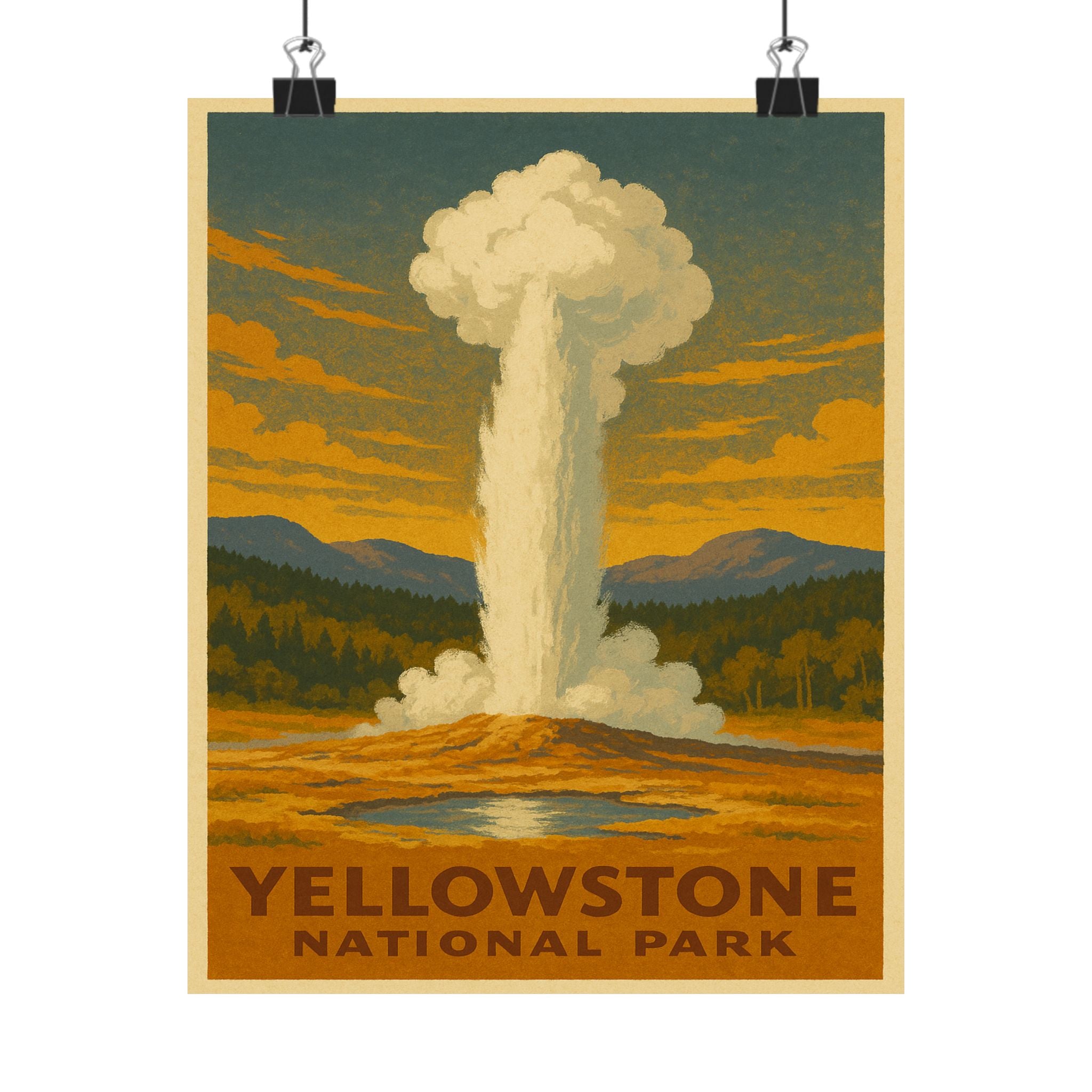 Vertical Print - Yellowstone National Park - Old Faithful