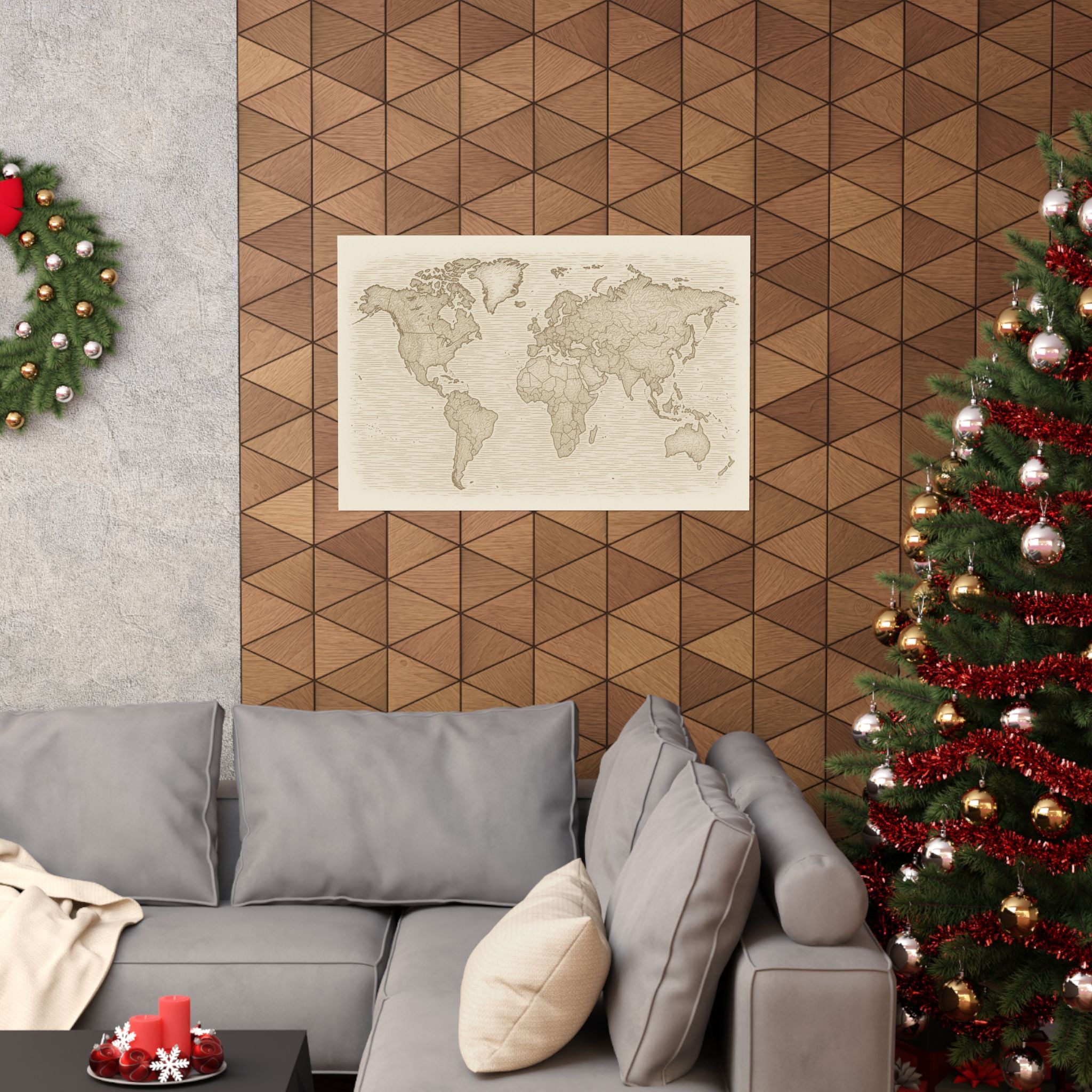 Cityscape Print - World Map Sketch