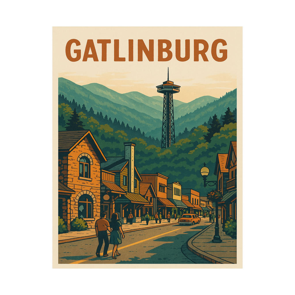 Cityscape Print - Gatlinburg Tennessee