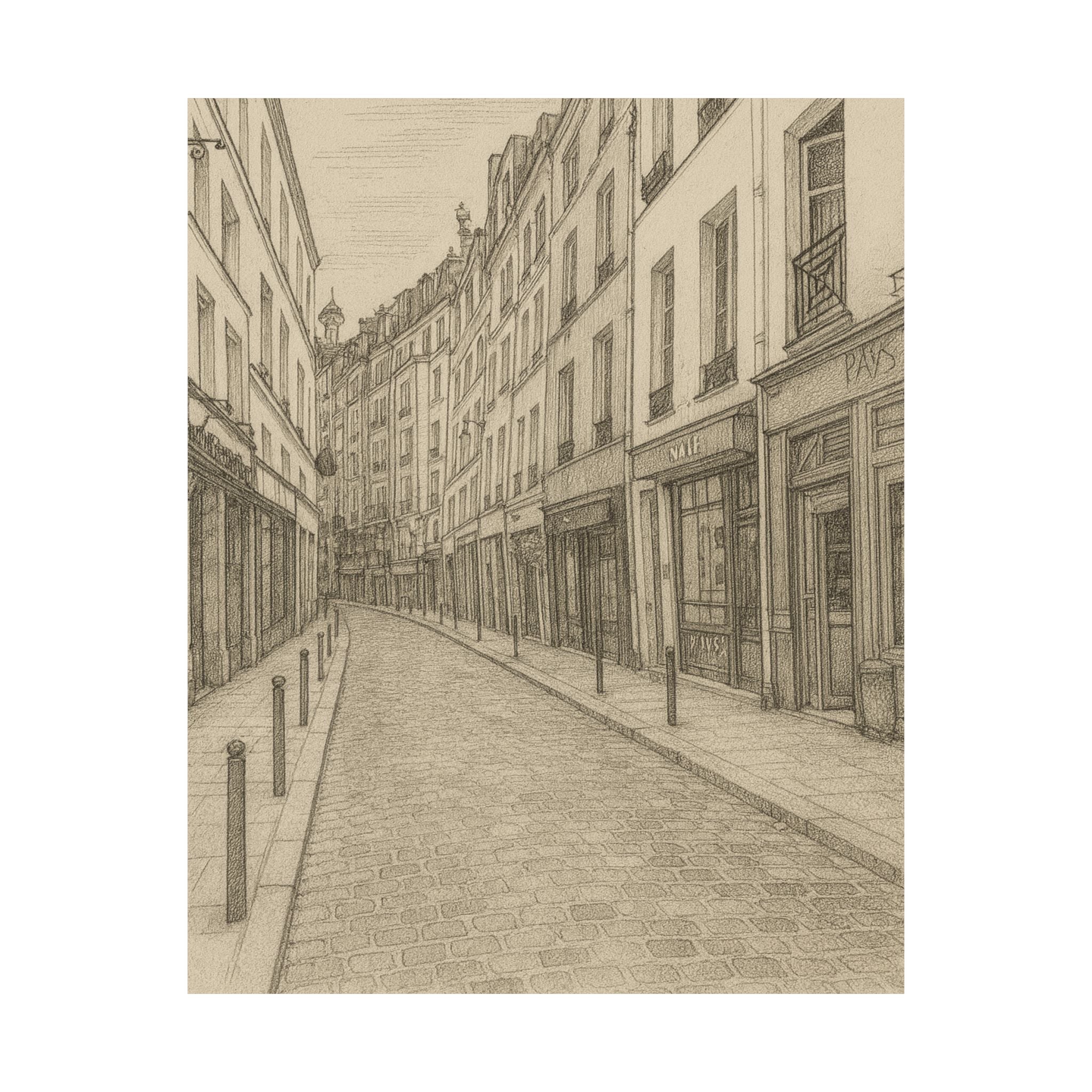 Cityscape Print - Paris Streets Sketch