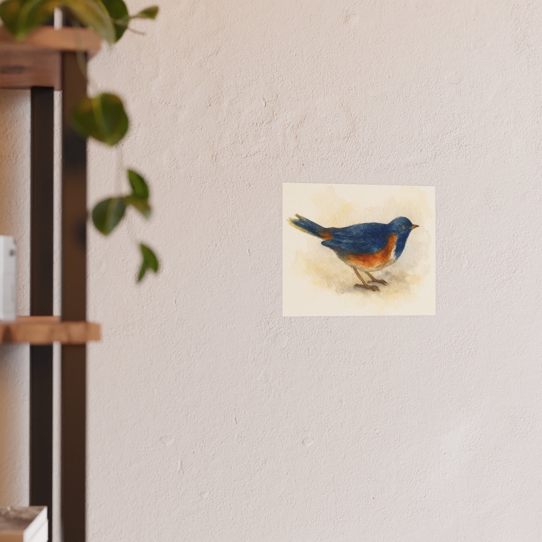Wildlife Print - Watercolor Bird Blue/Orange