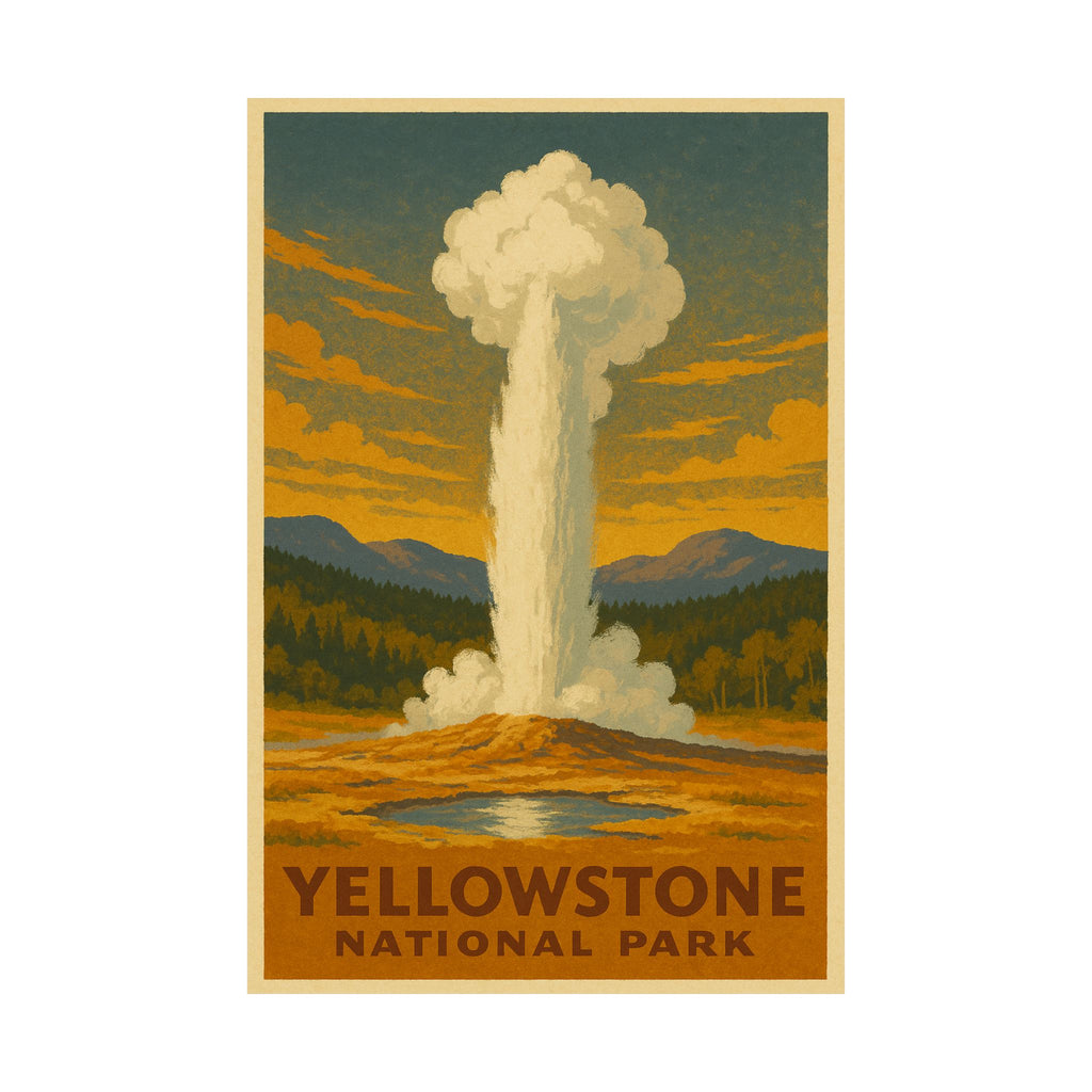 Vertical Print - Yellowstone National Park - Old Faithful