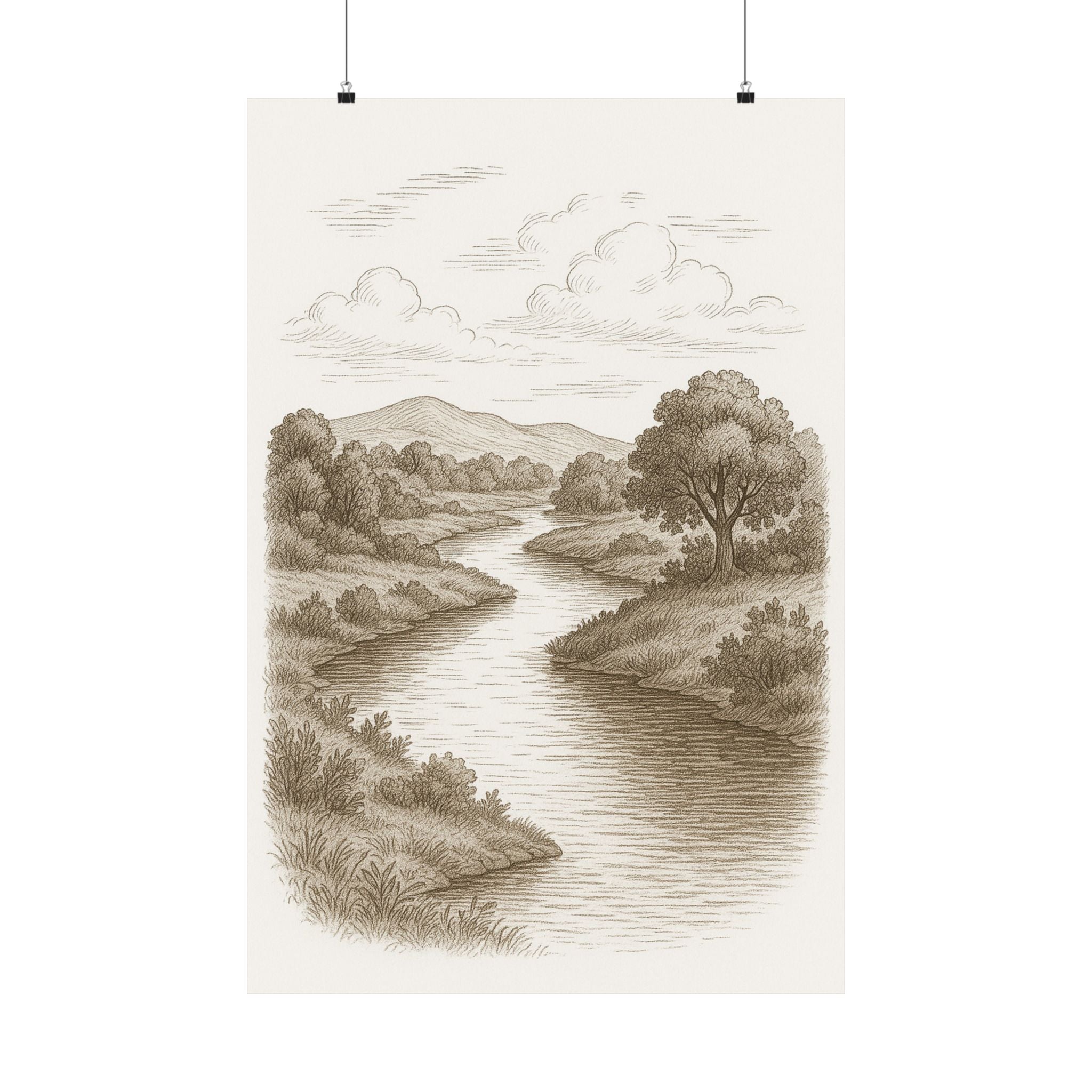 Nature Print - River Sketch