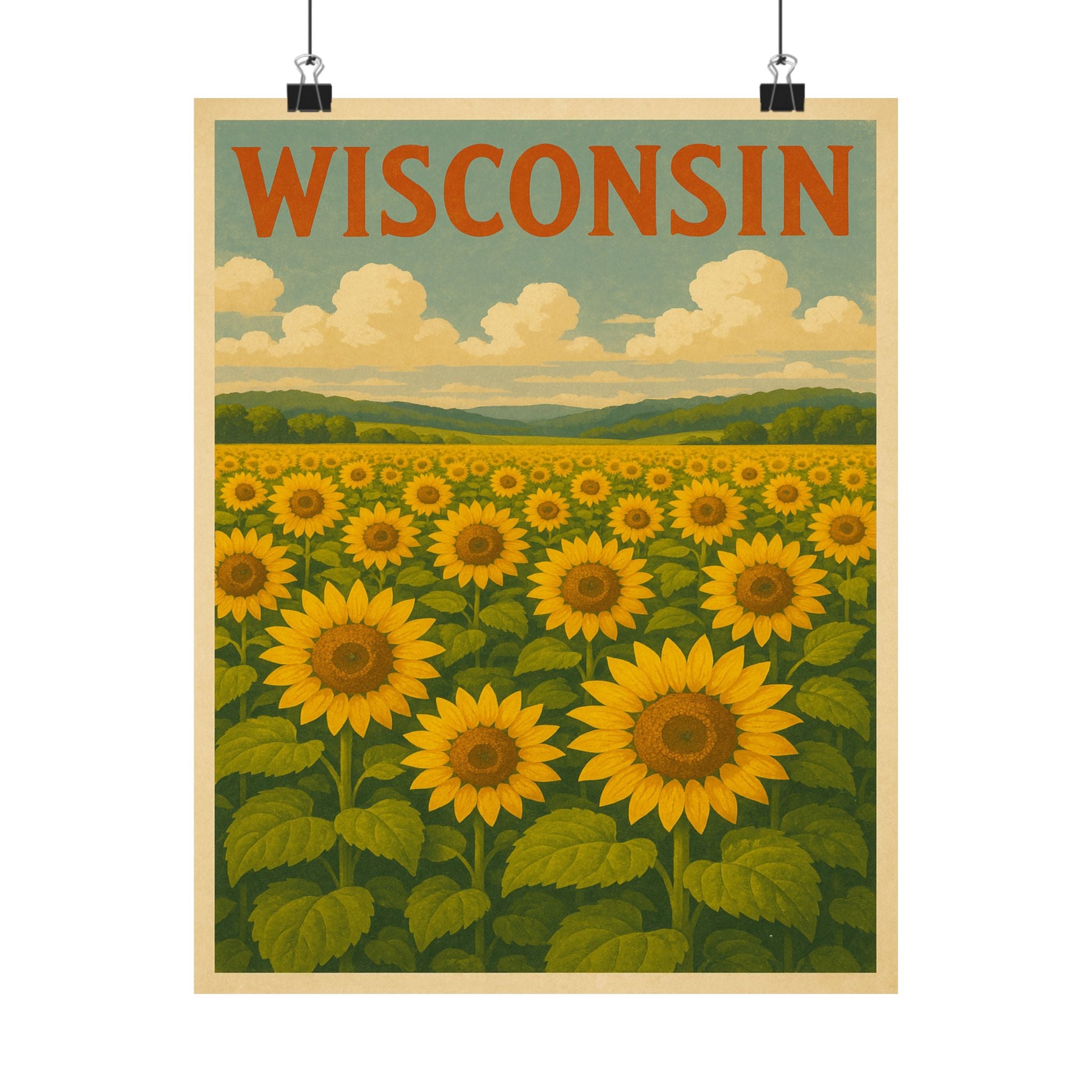 Cityscape Print - Wisconsin Sunflowers
