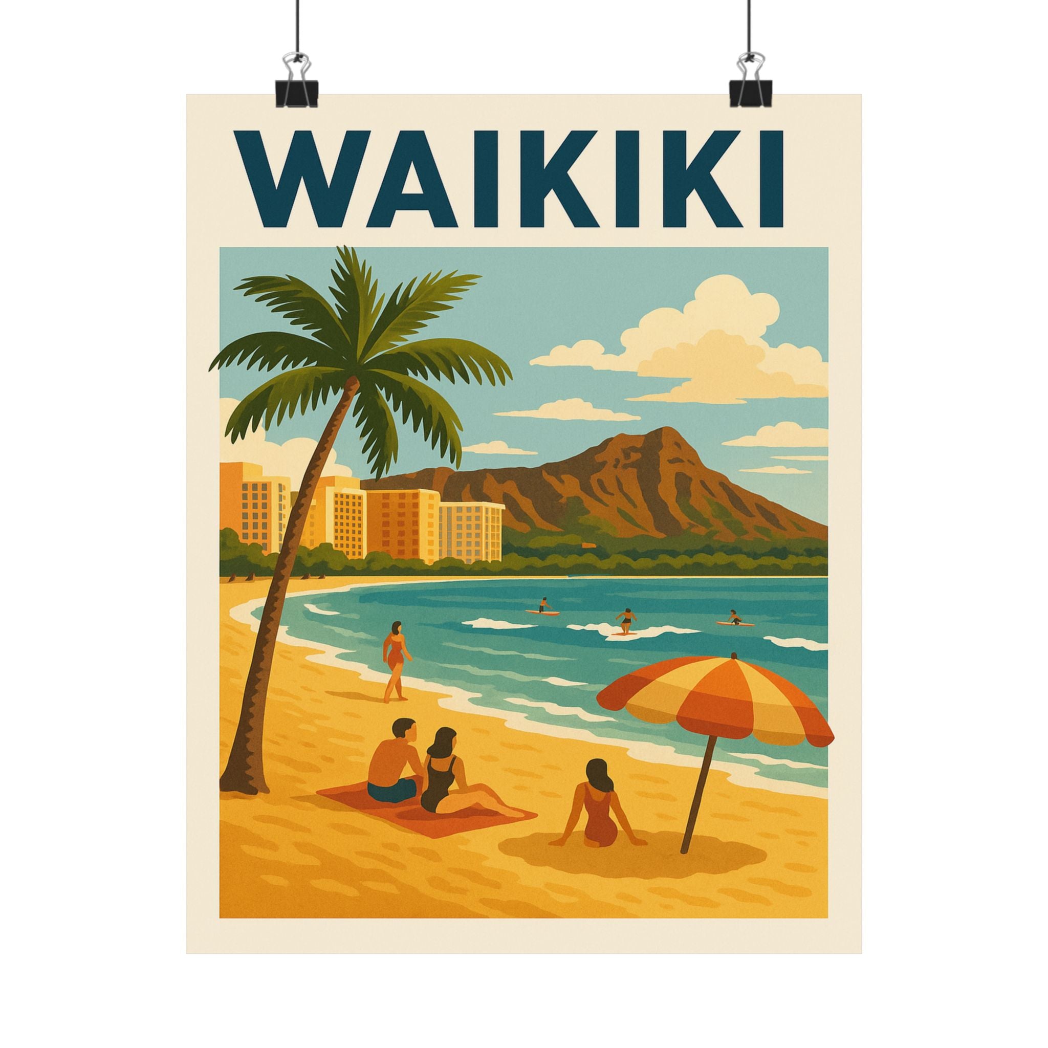 Cityscape Print - Waikiki Beach