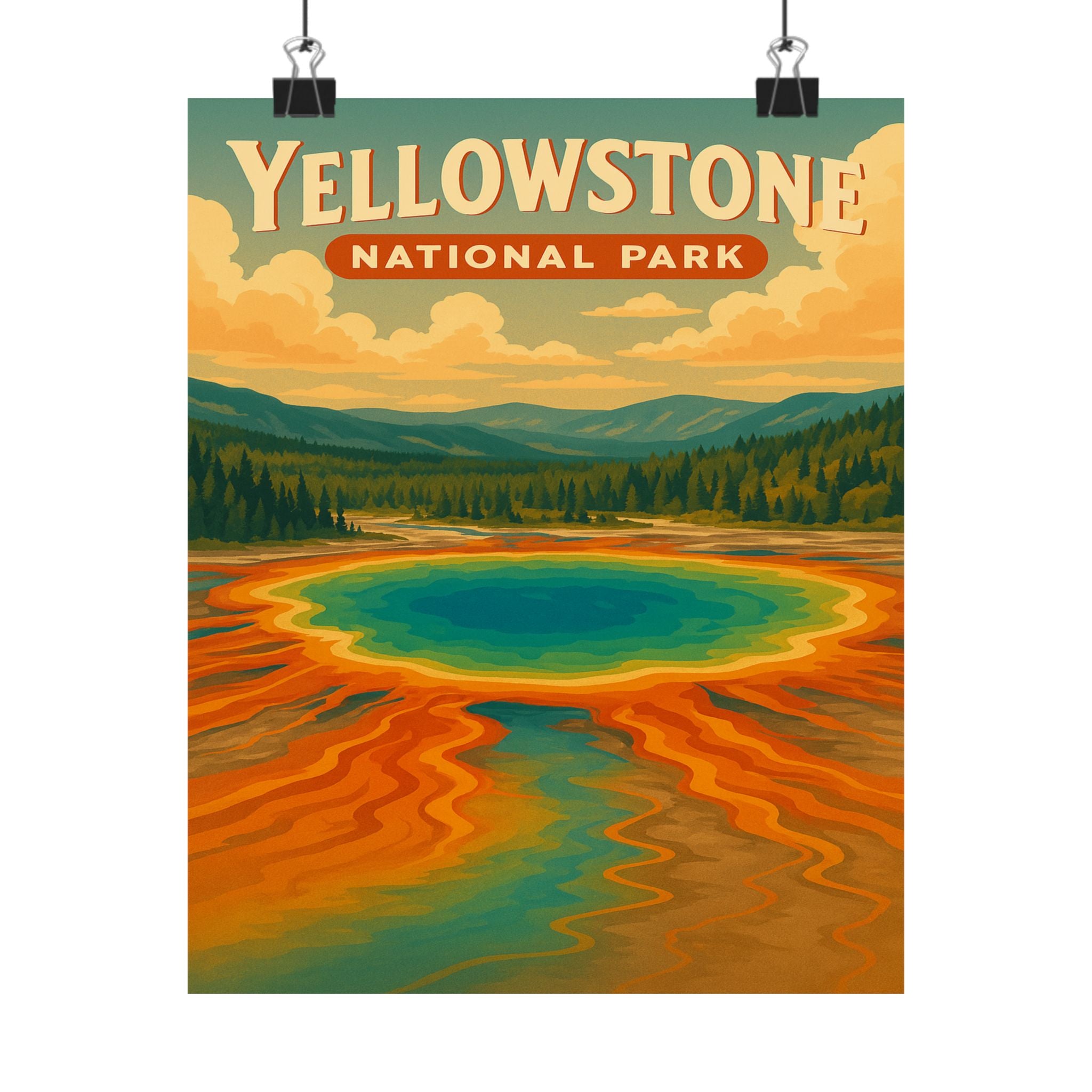 Vertical Print - Yellowstone National Park - Prismatic Lake