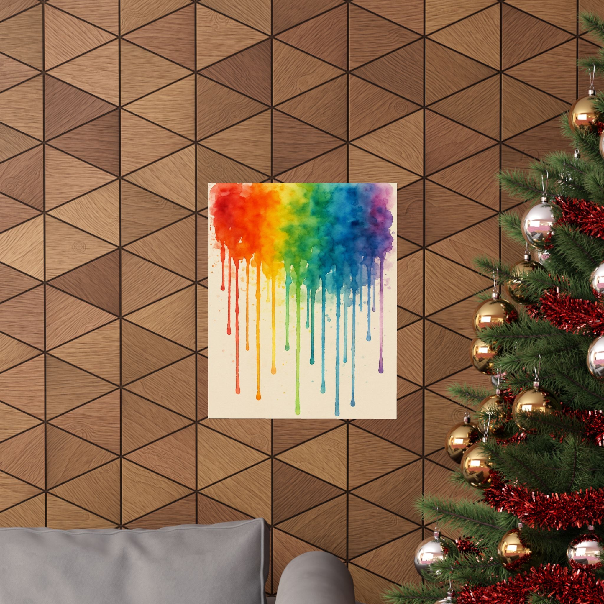 Abstract Print - Rainbow Drip 3