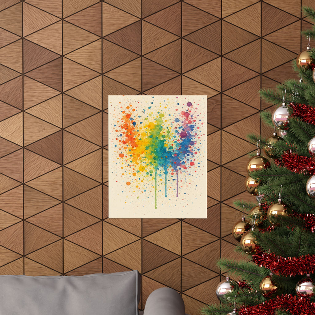 Abstract Print - Rainbow Splatter 2
