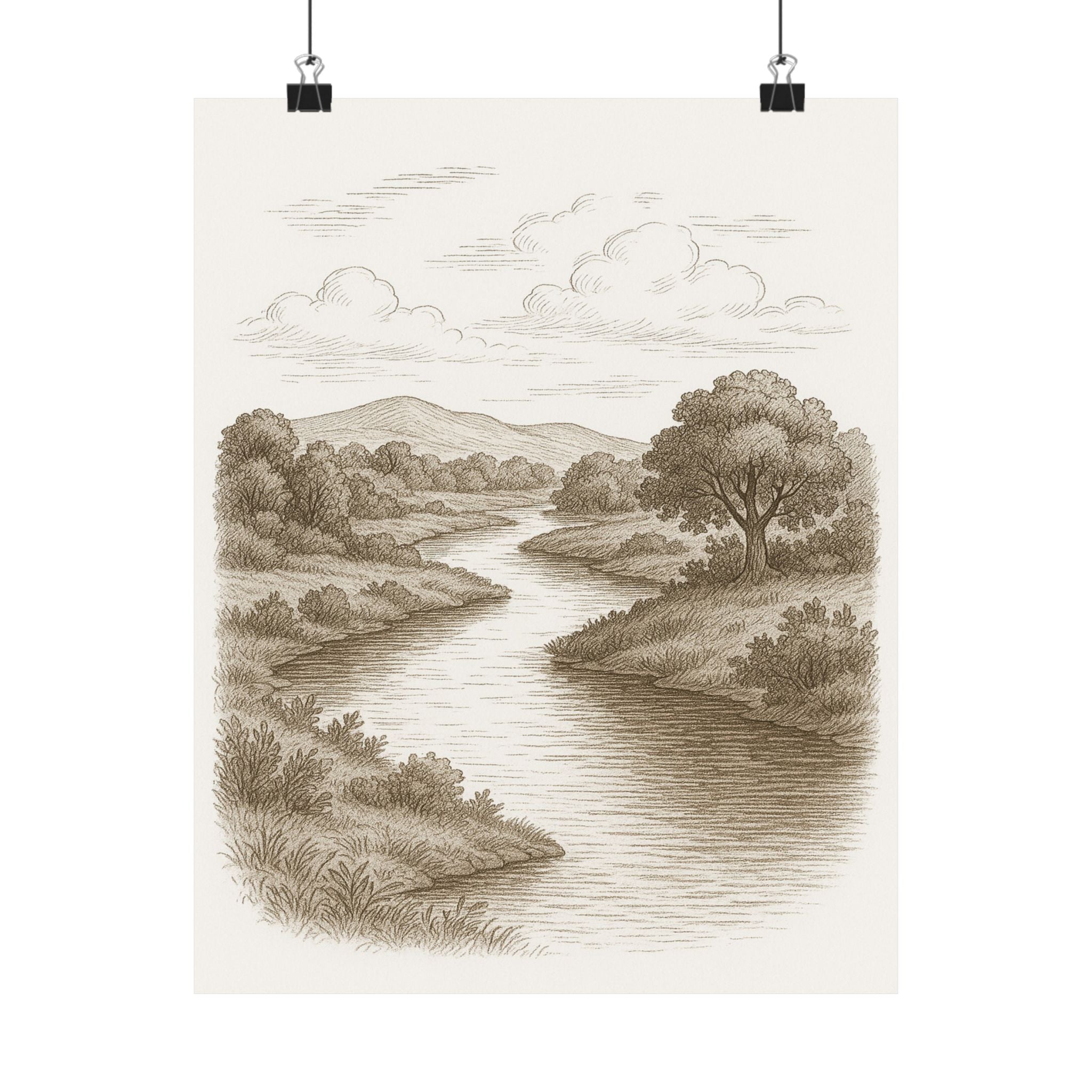 Nature Print - River Sketch