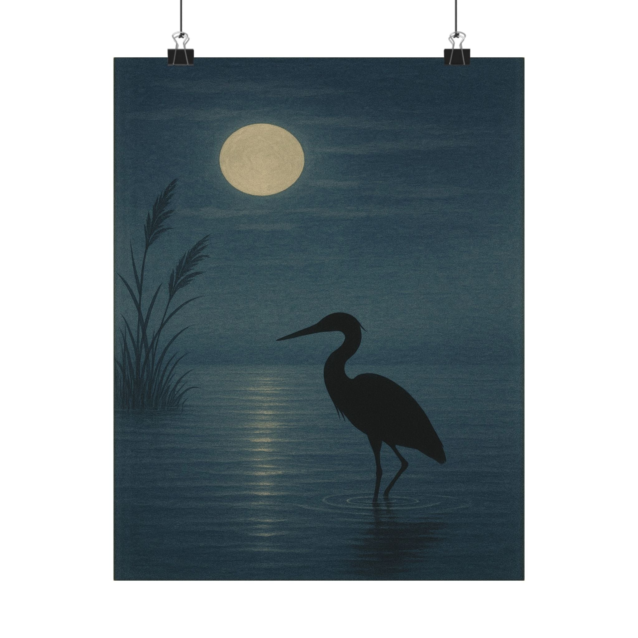 Wildlife Print - Heron in the Moonlight