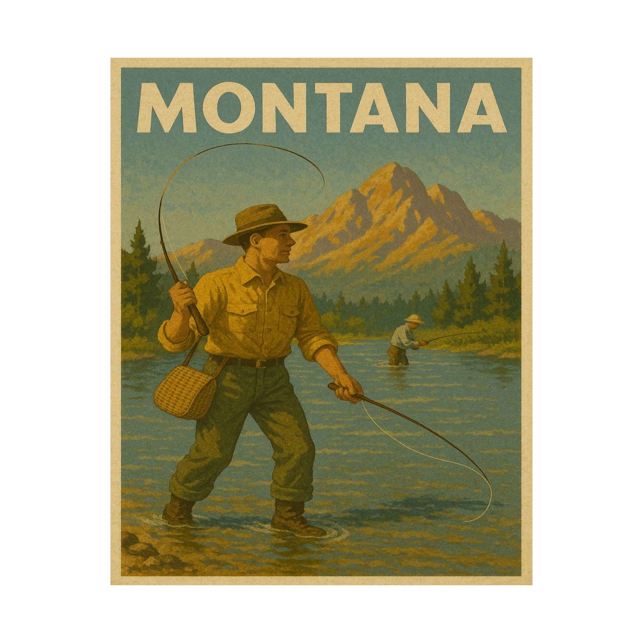 Cityscape Print - Montana Fisherman