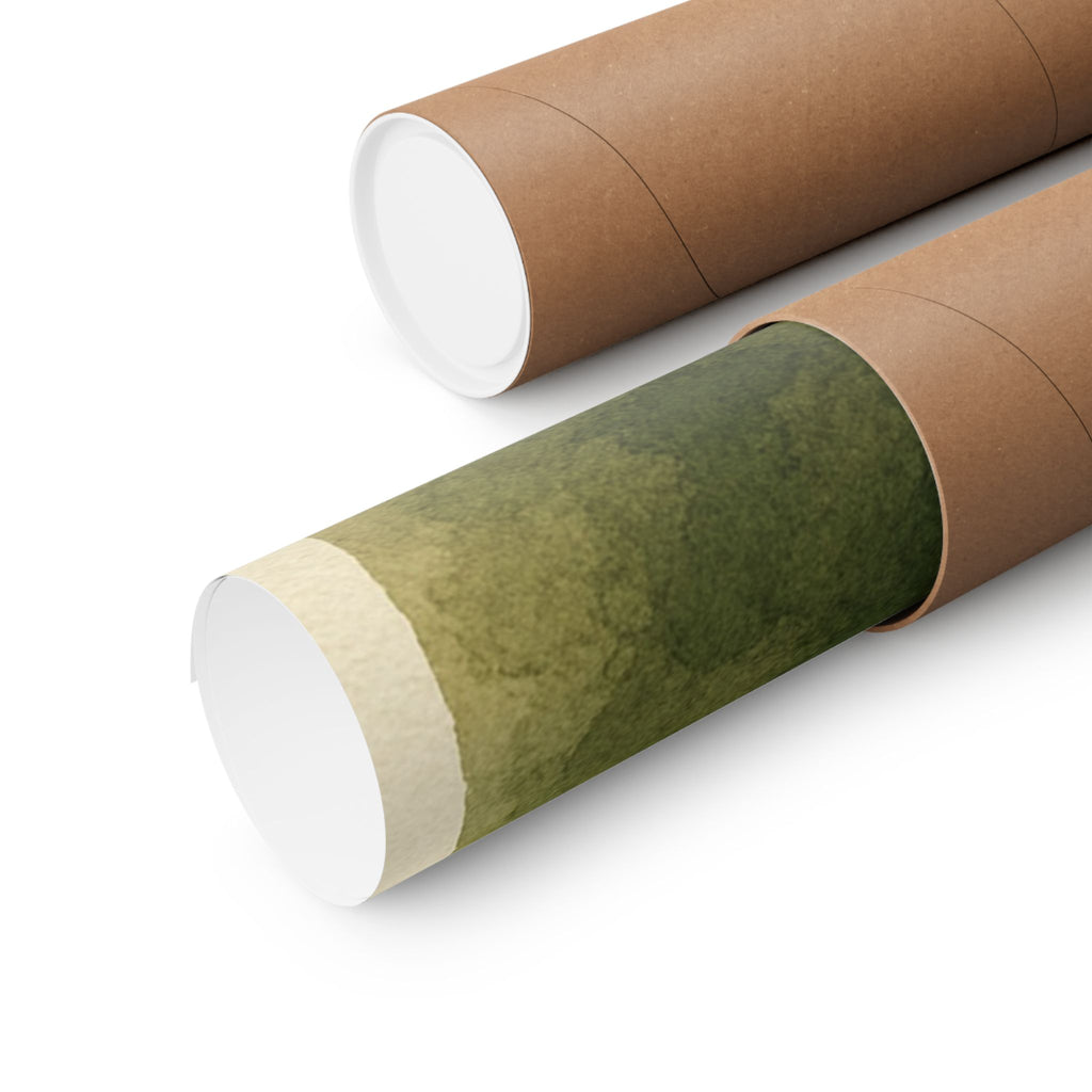 Abstract Print - Brown Green Watercolor