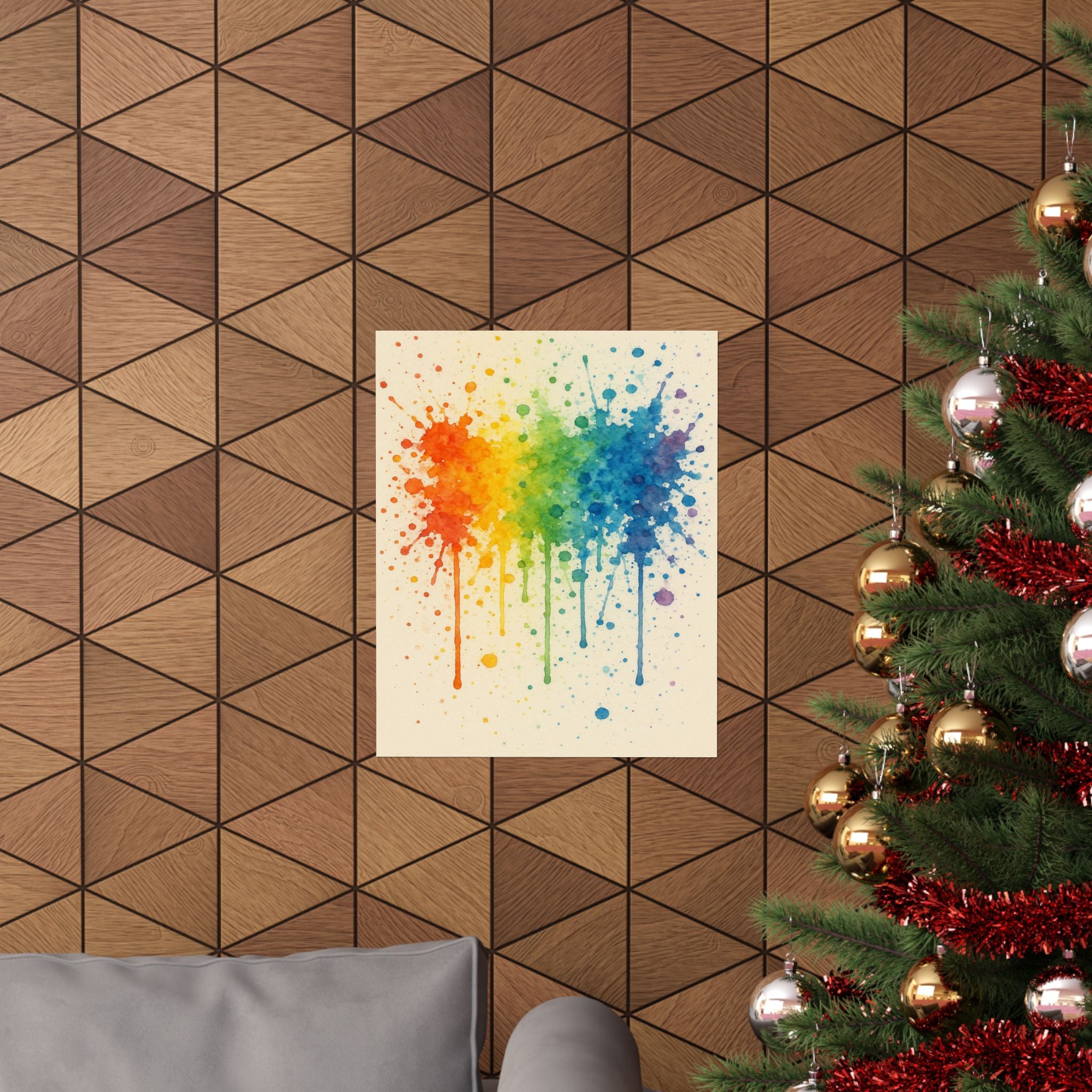 Abstract Print - Rainbow Splatter 3