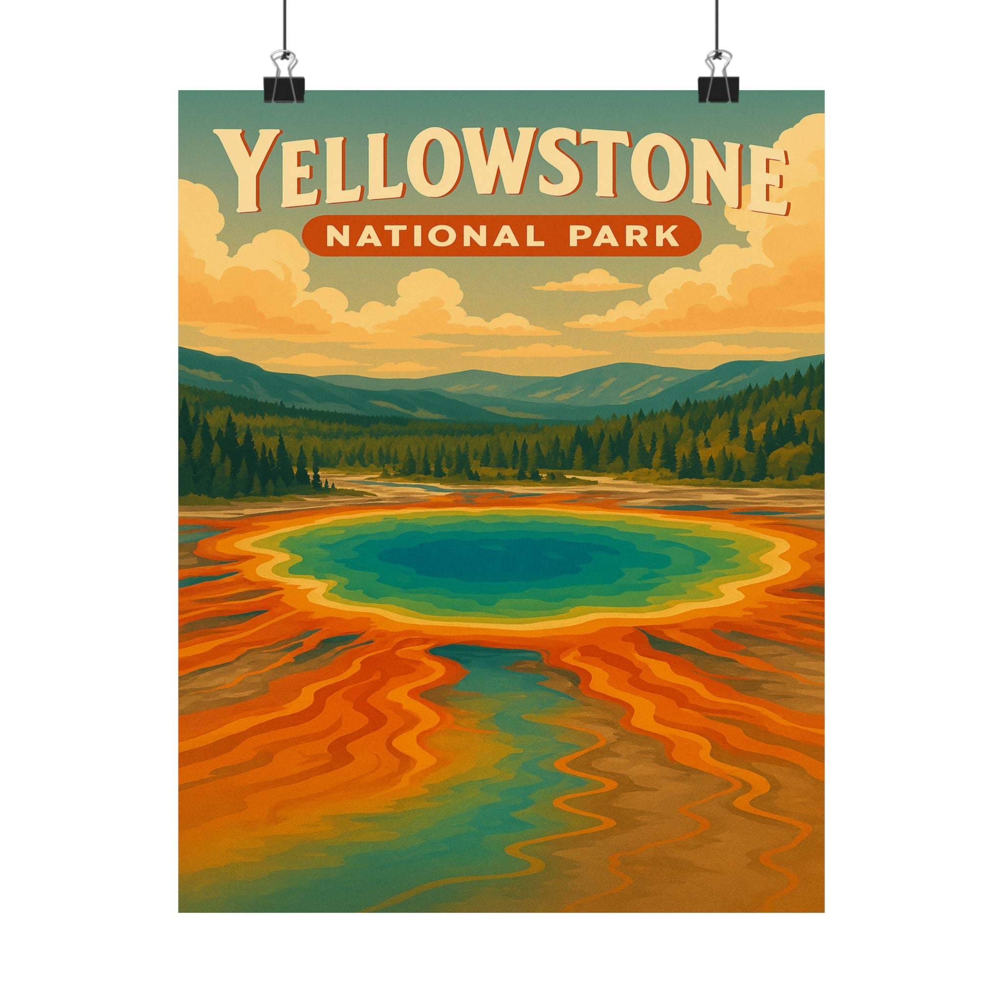Vertical Print - Yellowstone National Park - Prismatic Lake