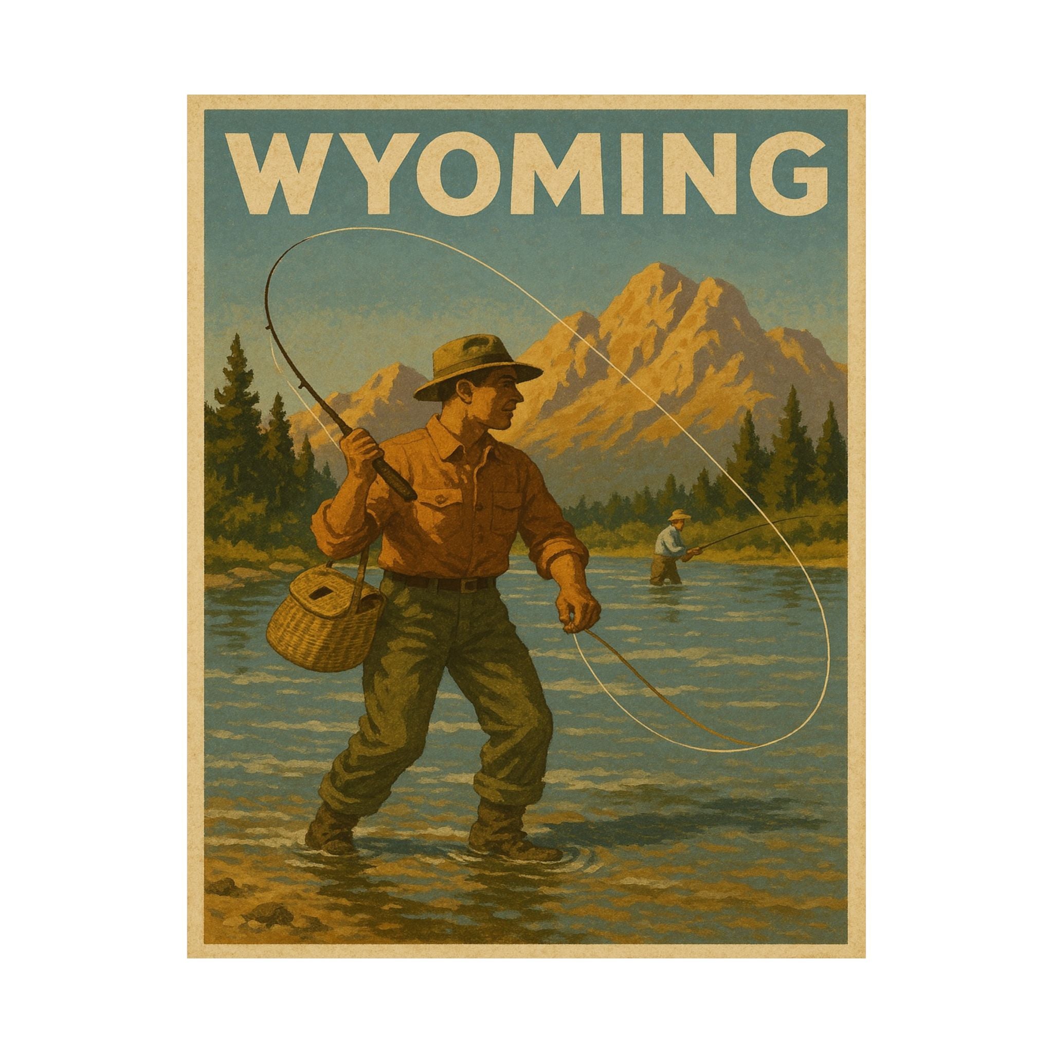 Cityscape Print - Wyoming Fisherman