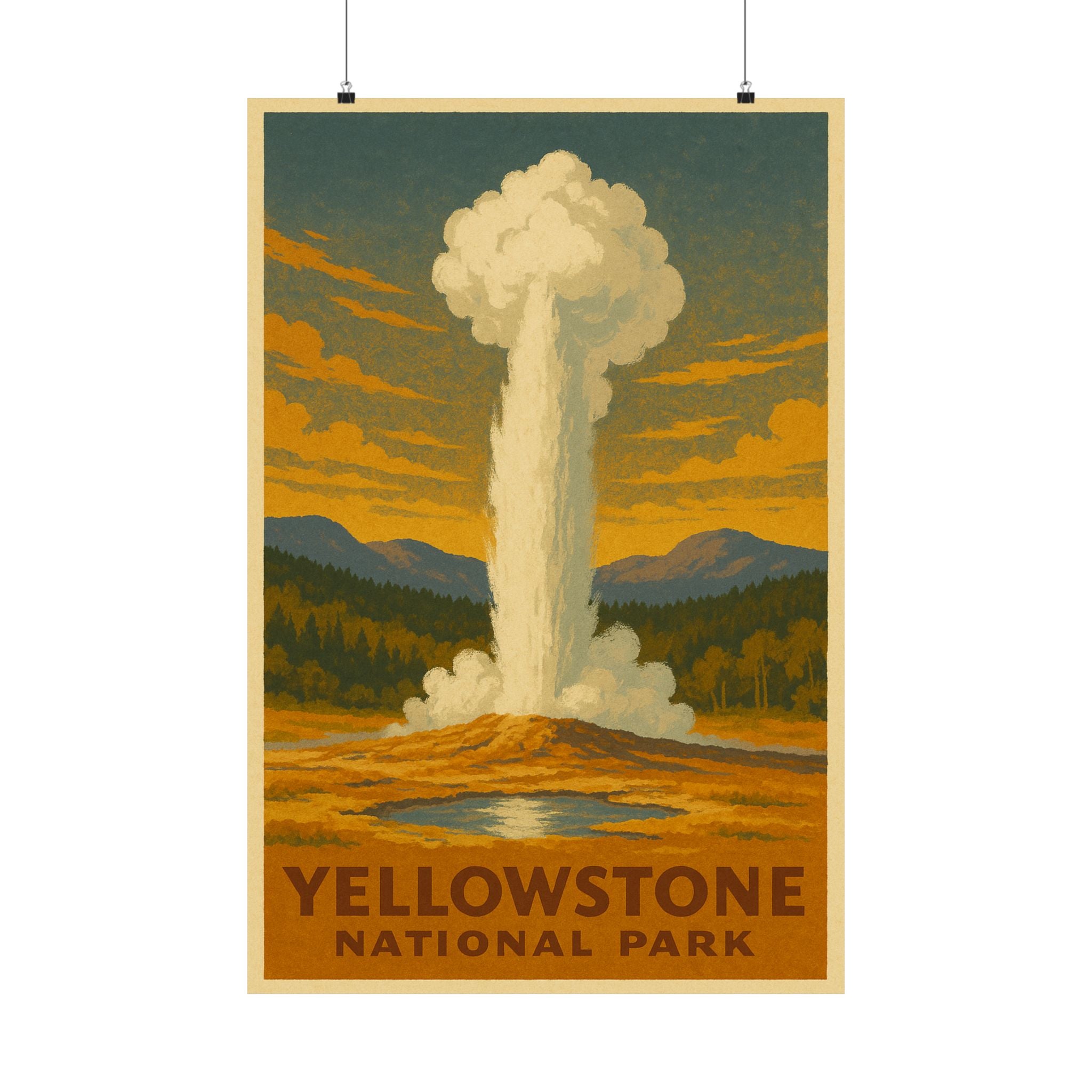 Vertical Print - Yellowstone National Park - Old Faithful