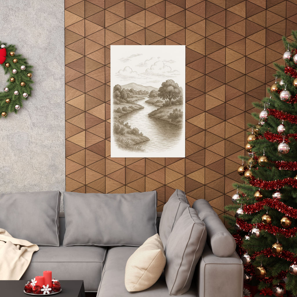 Nature Print - River Sketch