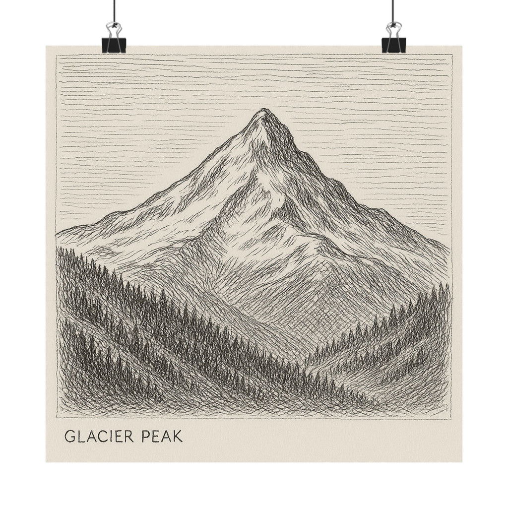 Nature Print - Glacier Peak Sketch