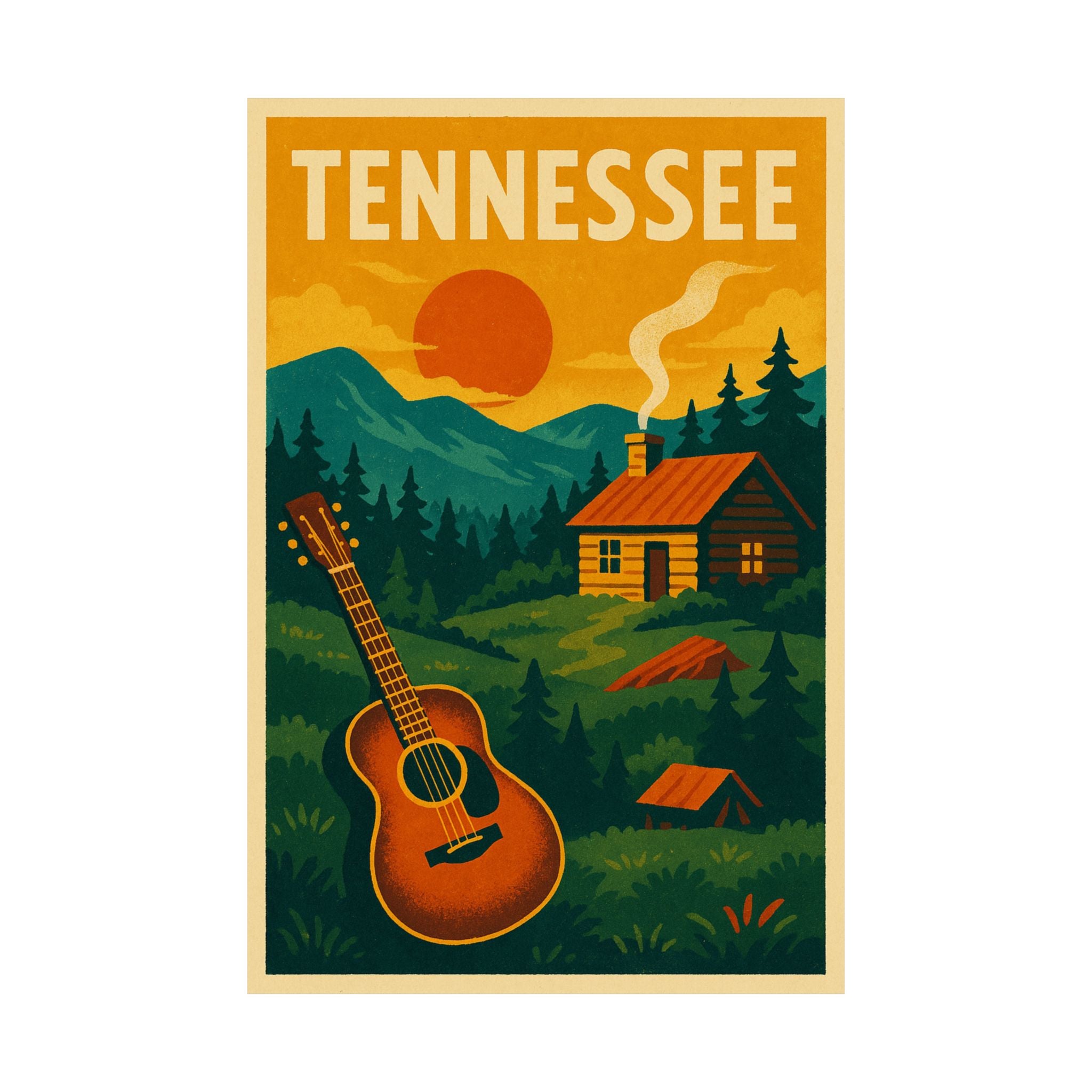 Cityscape Print - Tennessee Hillside
