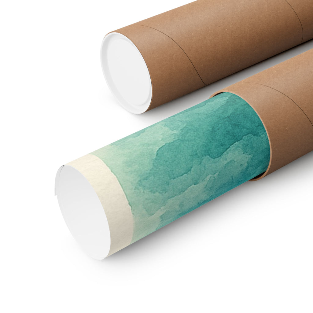 Abstract Print - Blue Green Watercolor 1