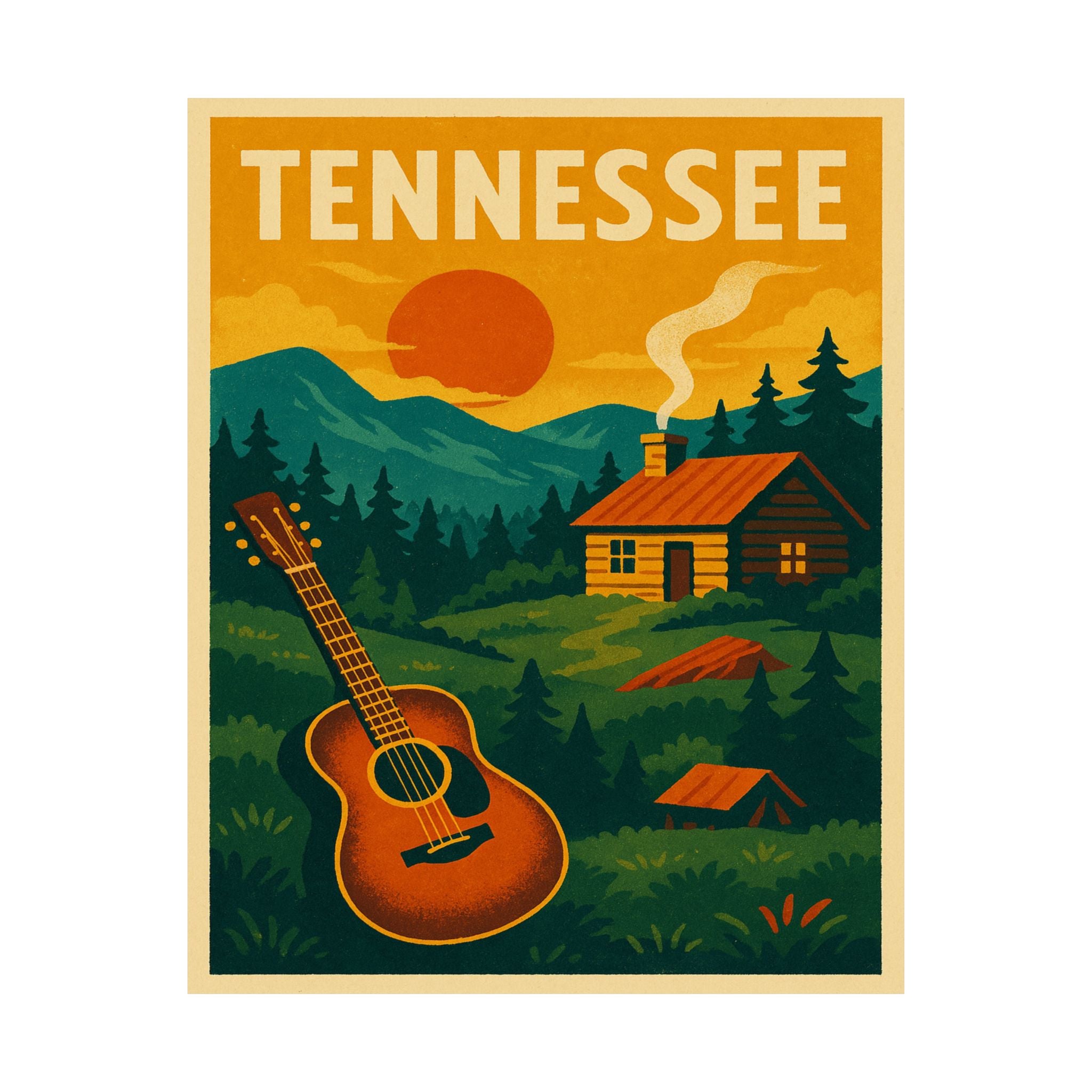 Cityscape Print - Tennessee Hillside