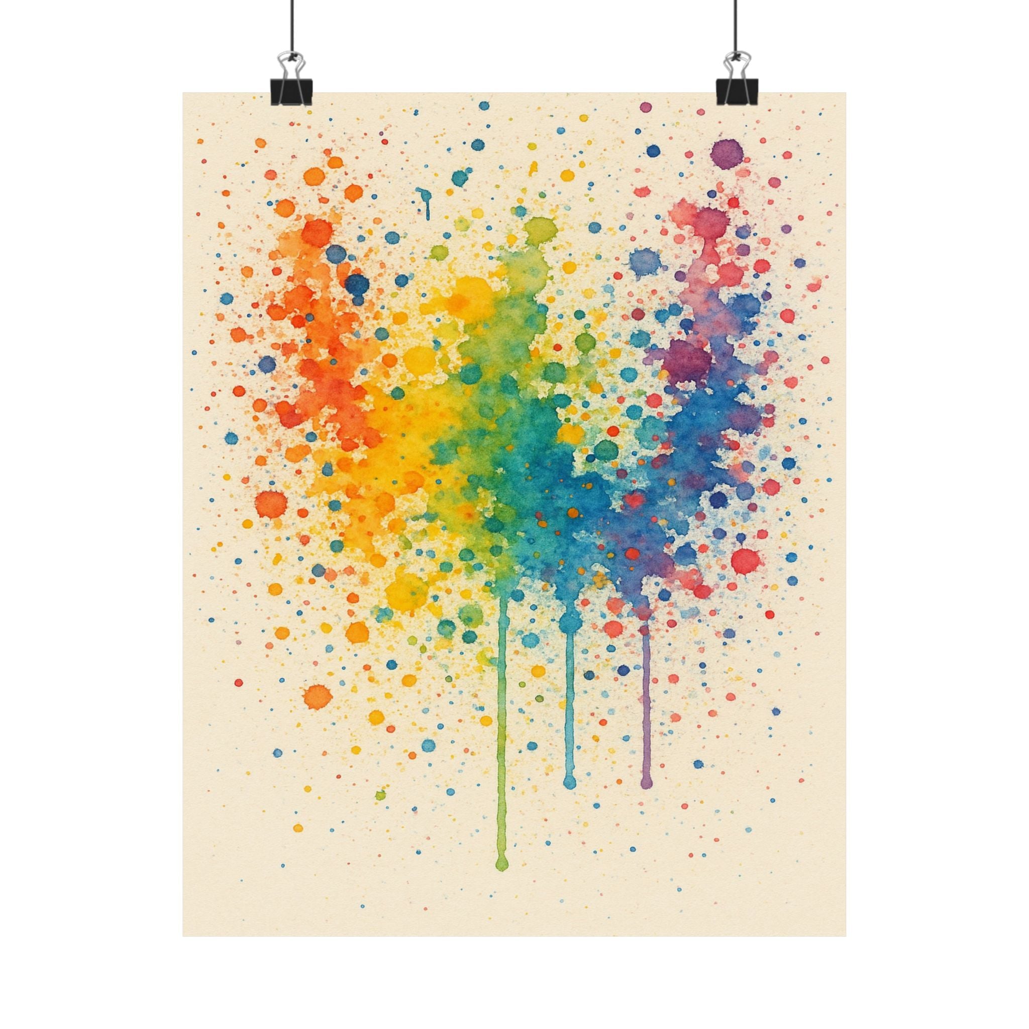 Abstract Print - Rainbow Splatter 2