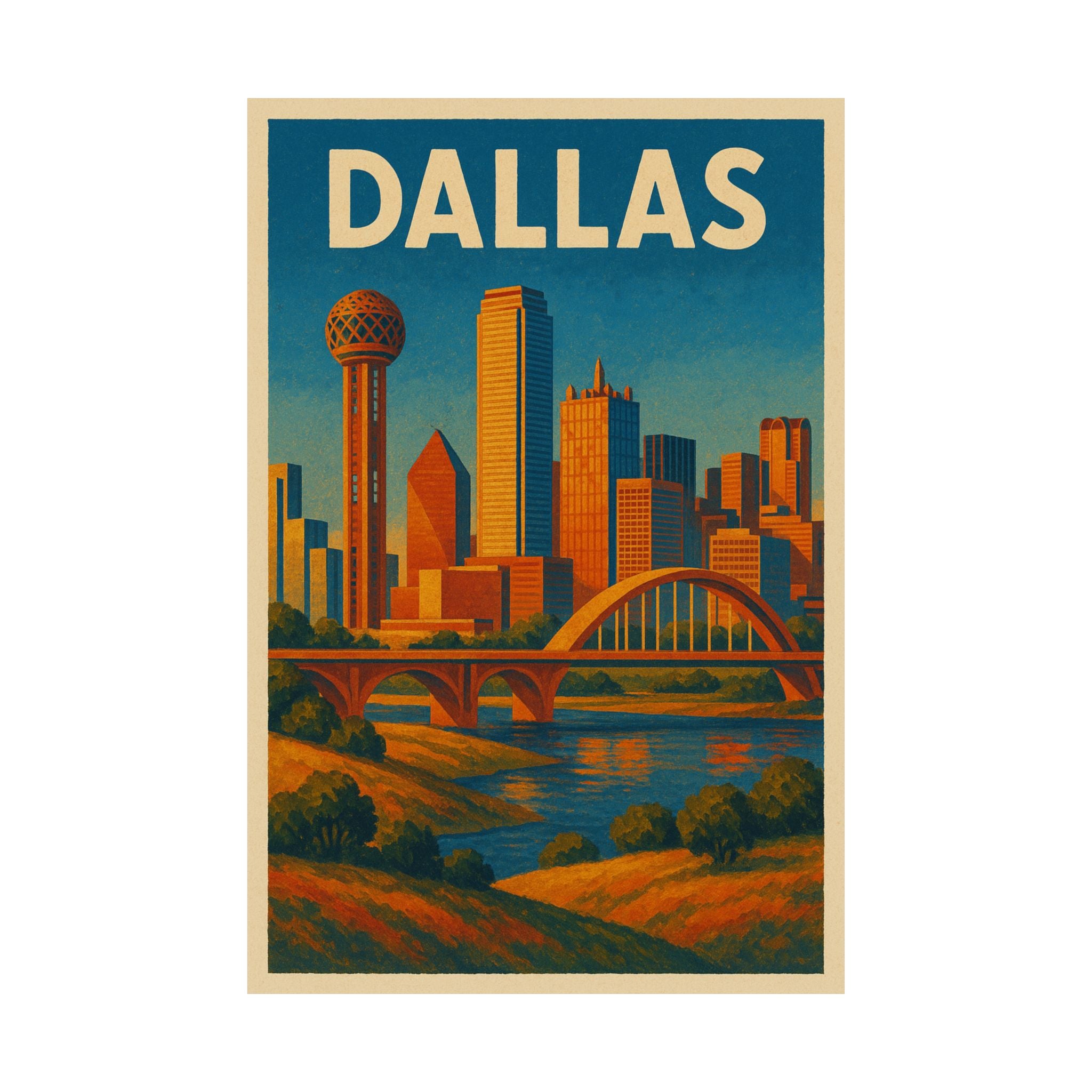 Cityscape Print - Dallas Texas