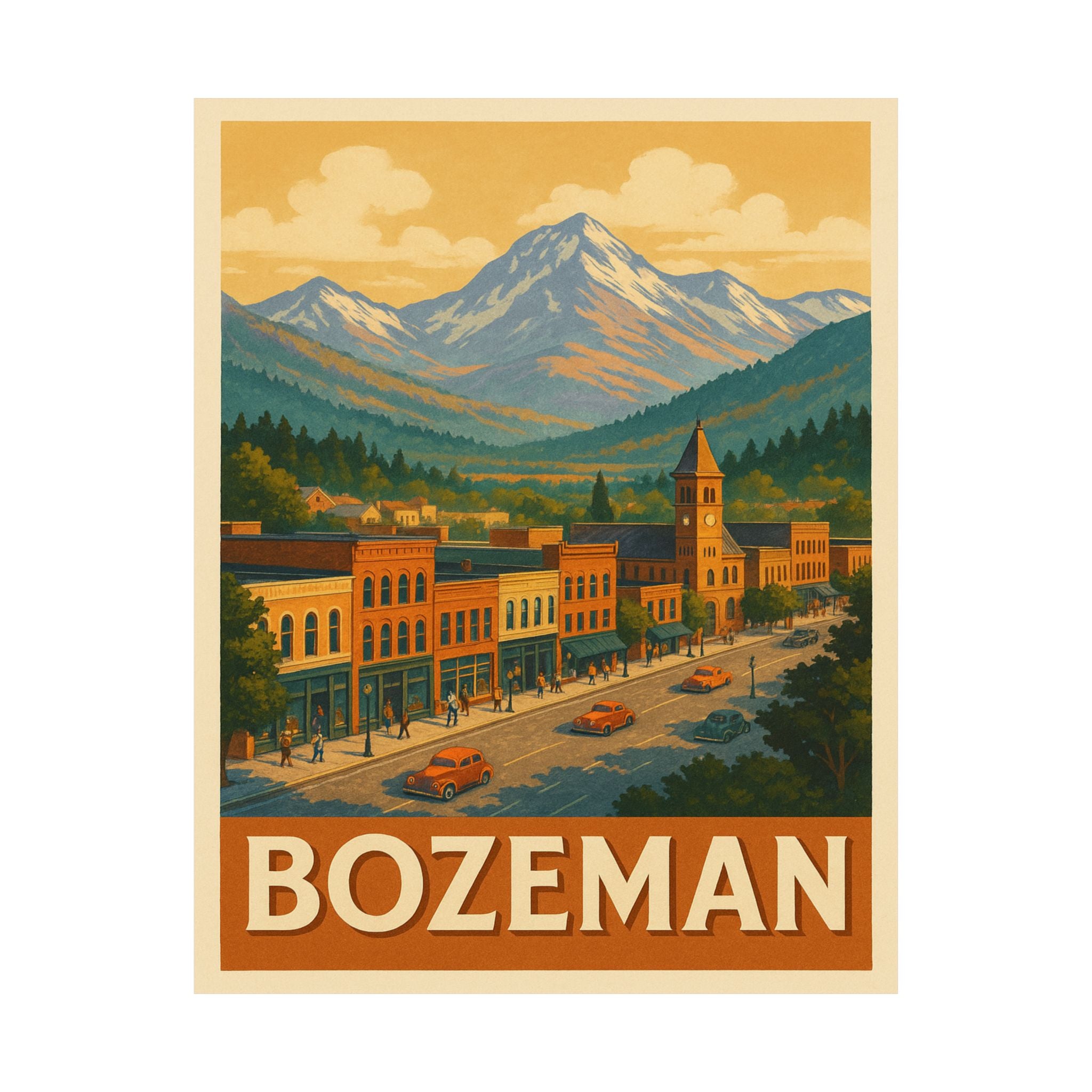 Cityscape Print - Bozeman Montana