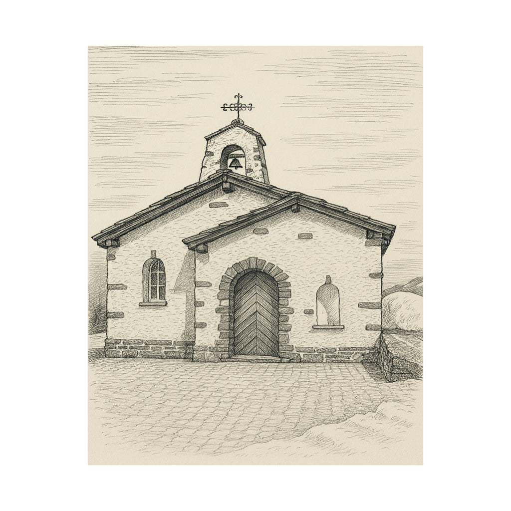 Cityscape Print - Mountain Chapel Sketch