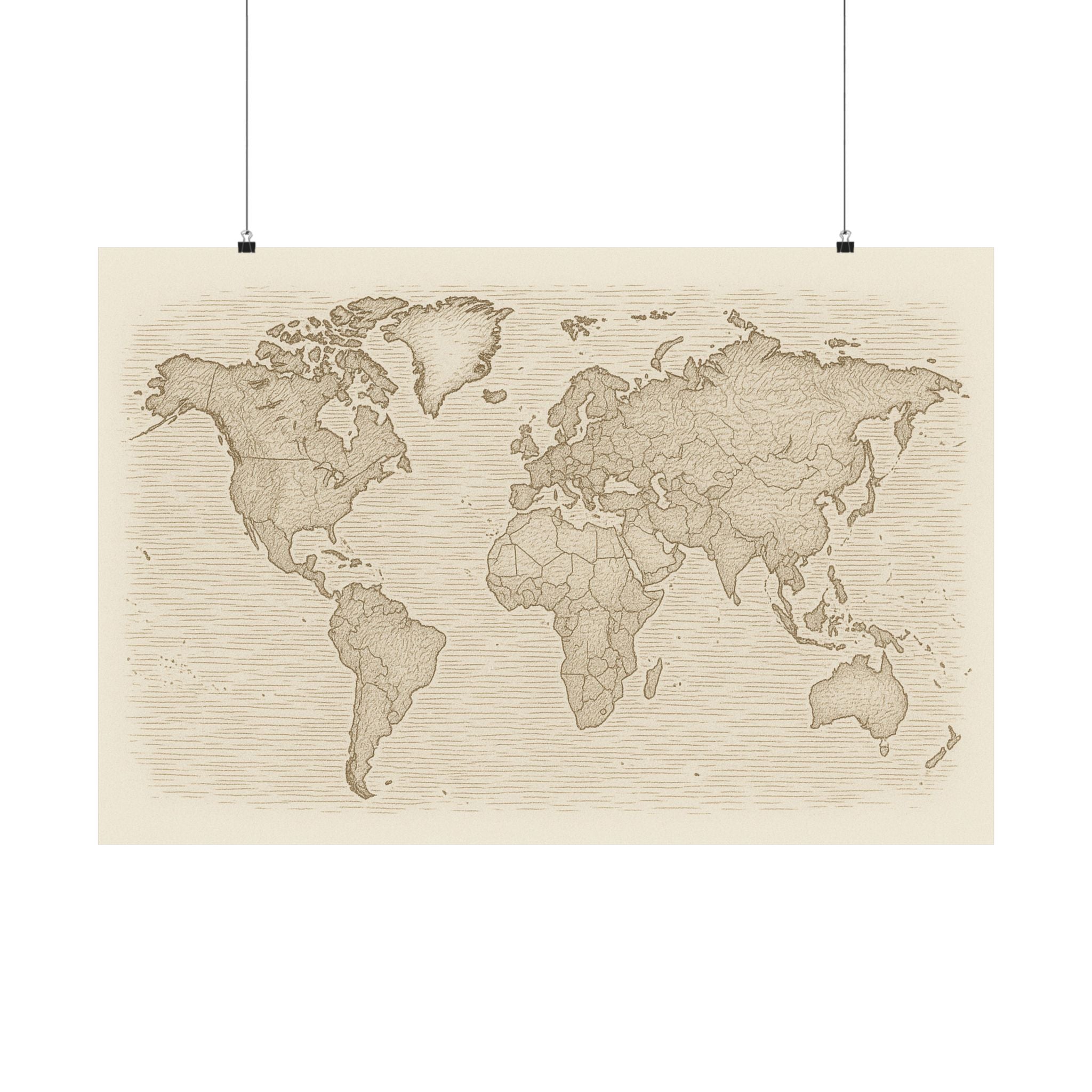 Cityscape Print - World Map Sketch