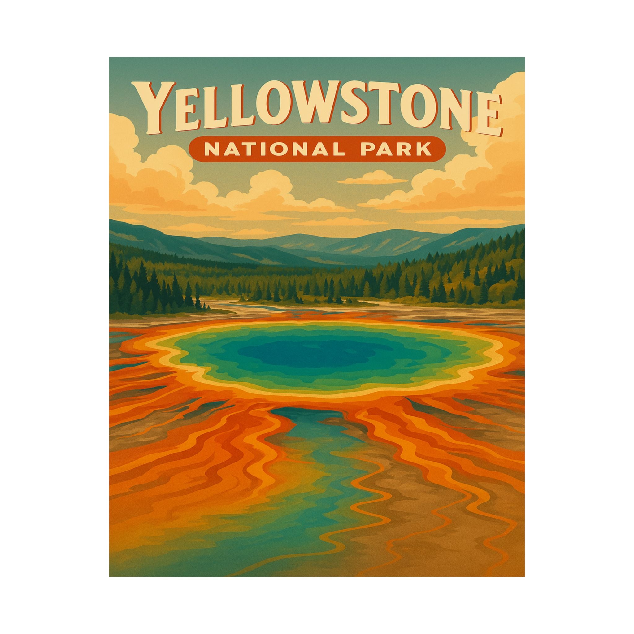 Vertical Print - Yellowstone National Park - Prismatic Lake