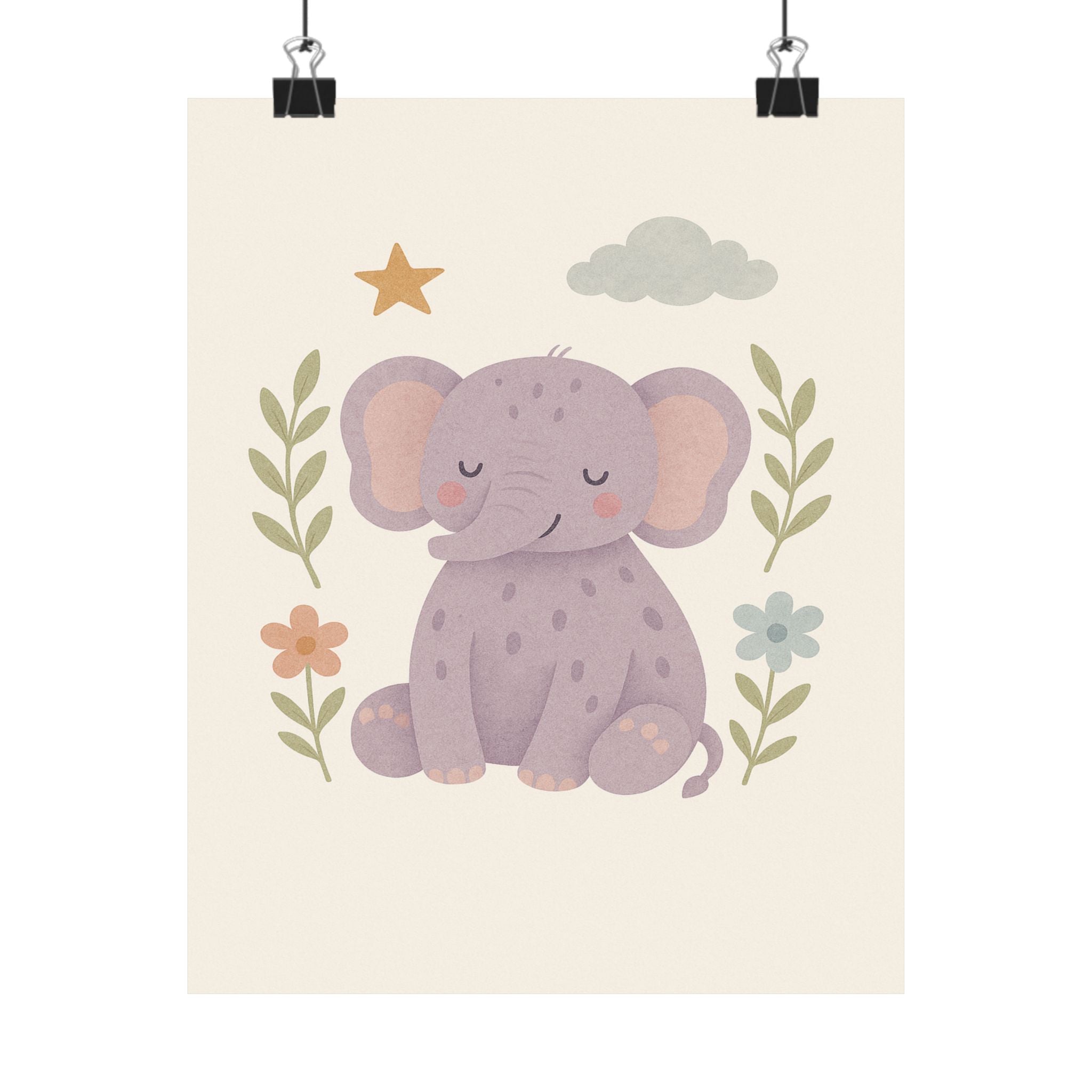 Children’s Print - Purple Elephant