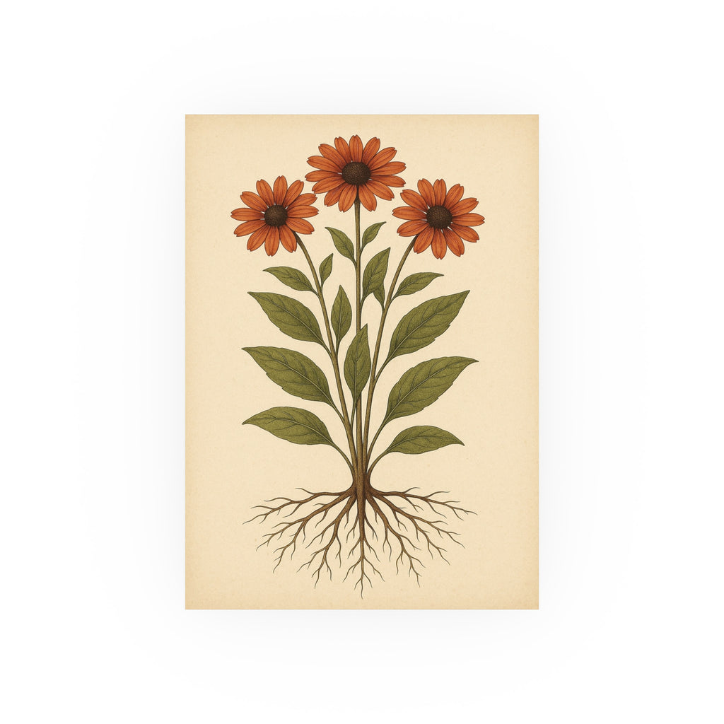Nature Print - Rooted Flowers
