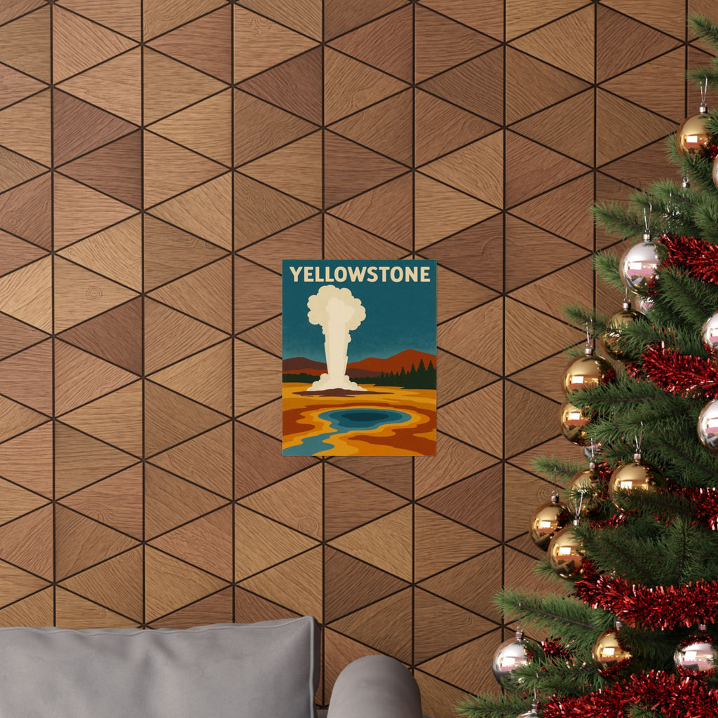 Vertical Print - Yellowstone National Park Prismatic Lake/Old Faithful