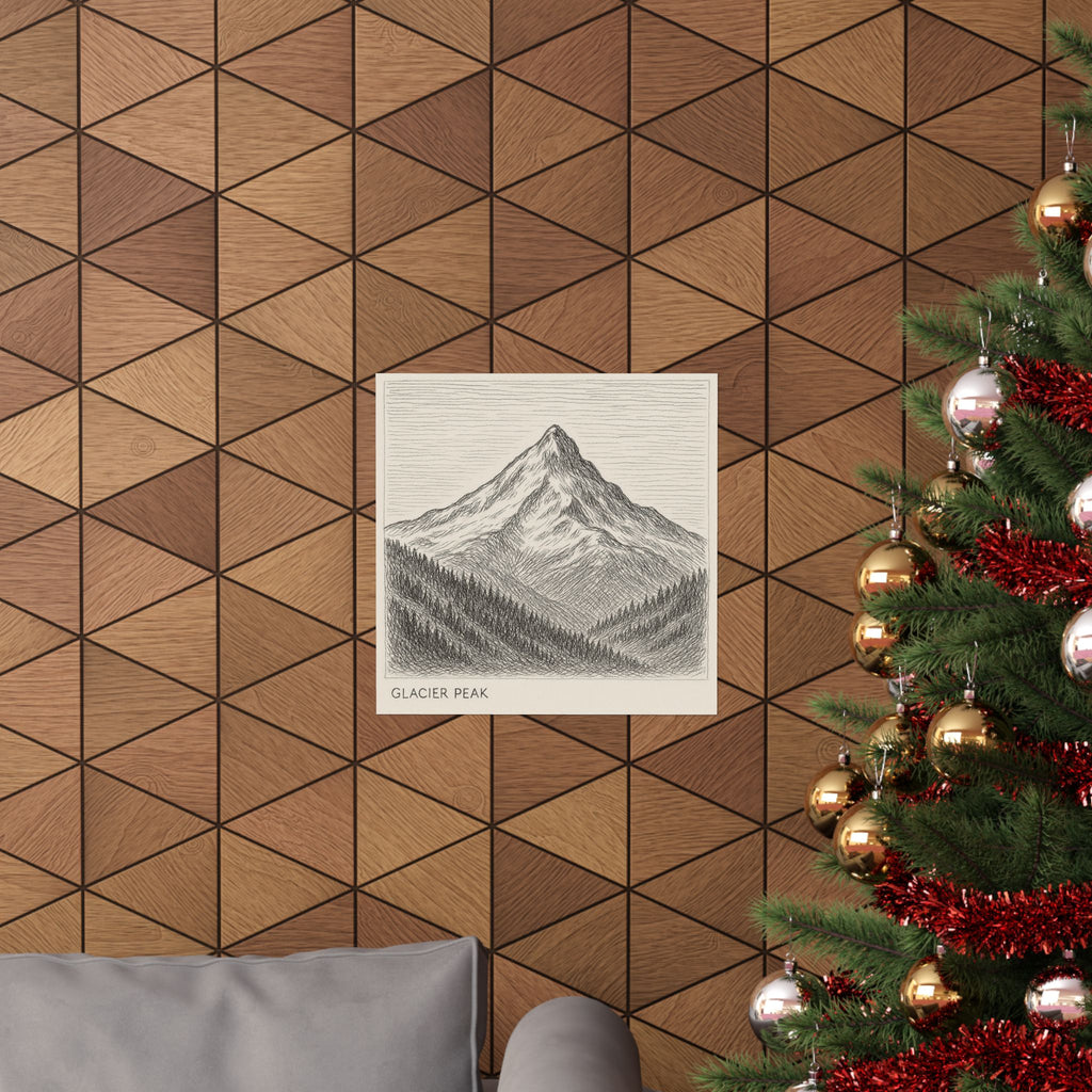 Nature Print - Glacier Peak Sketch
