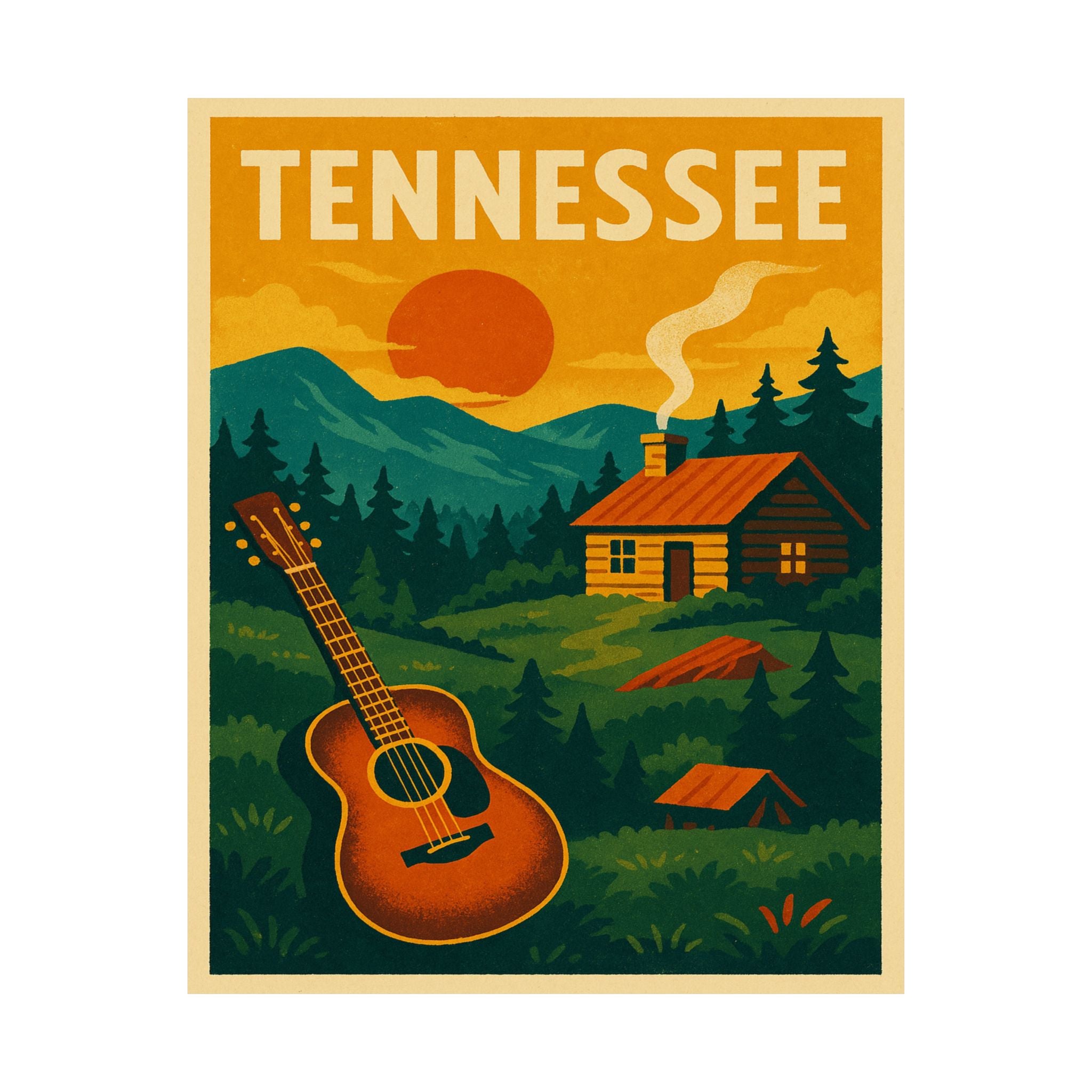 Cityscape Print - Tennessee Hillside