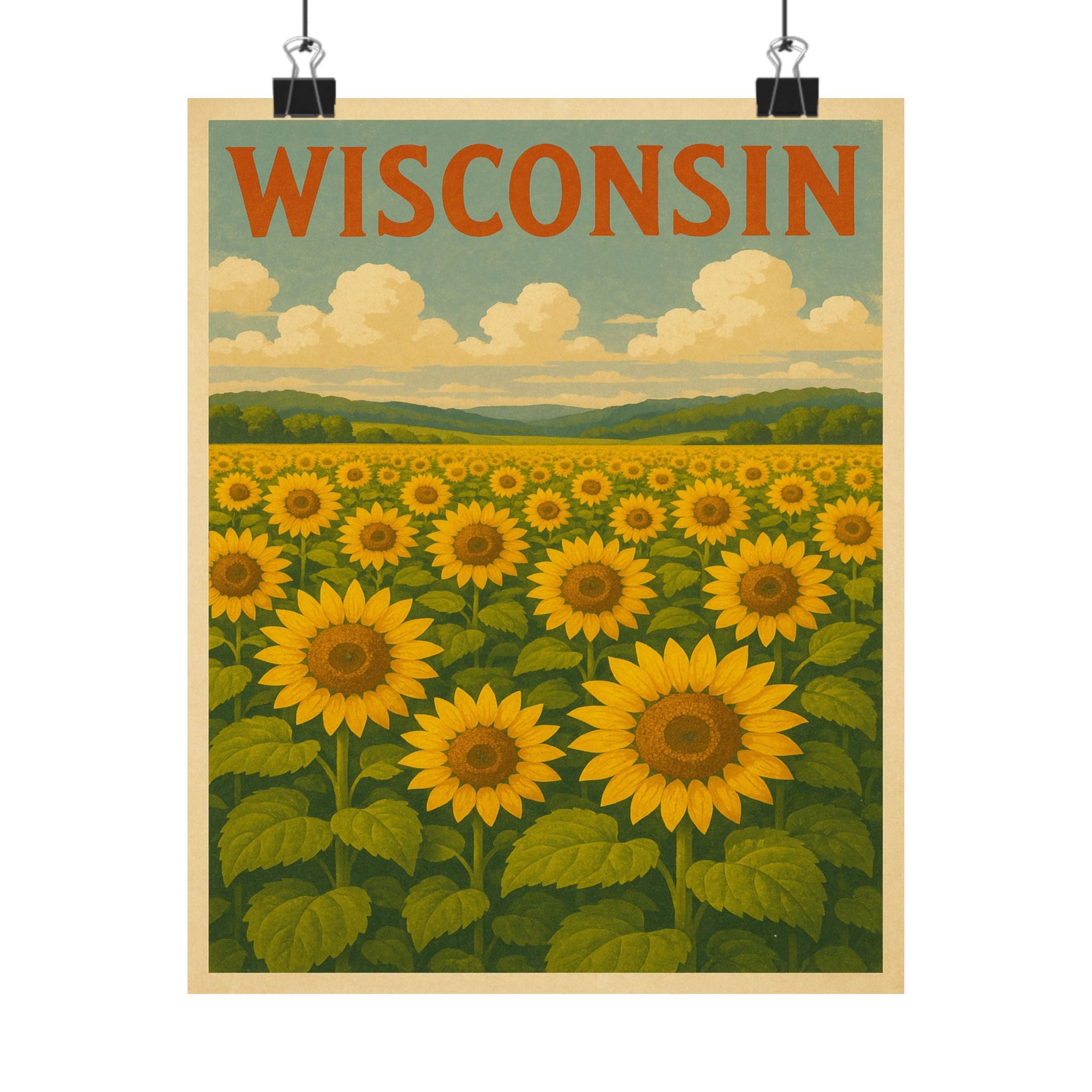 Cityscape Print - Wisconsin Sunflowers