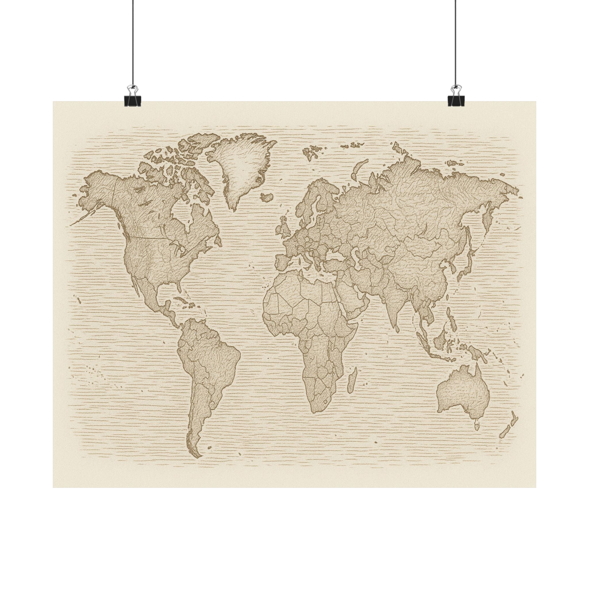 Cityscape Print - World Map Sketch