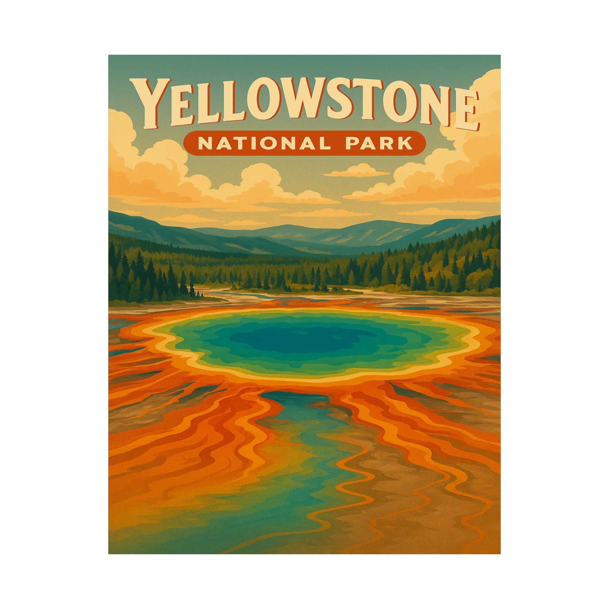 Vertical Print - Yellowstone National Park - Prismatic Lake