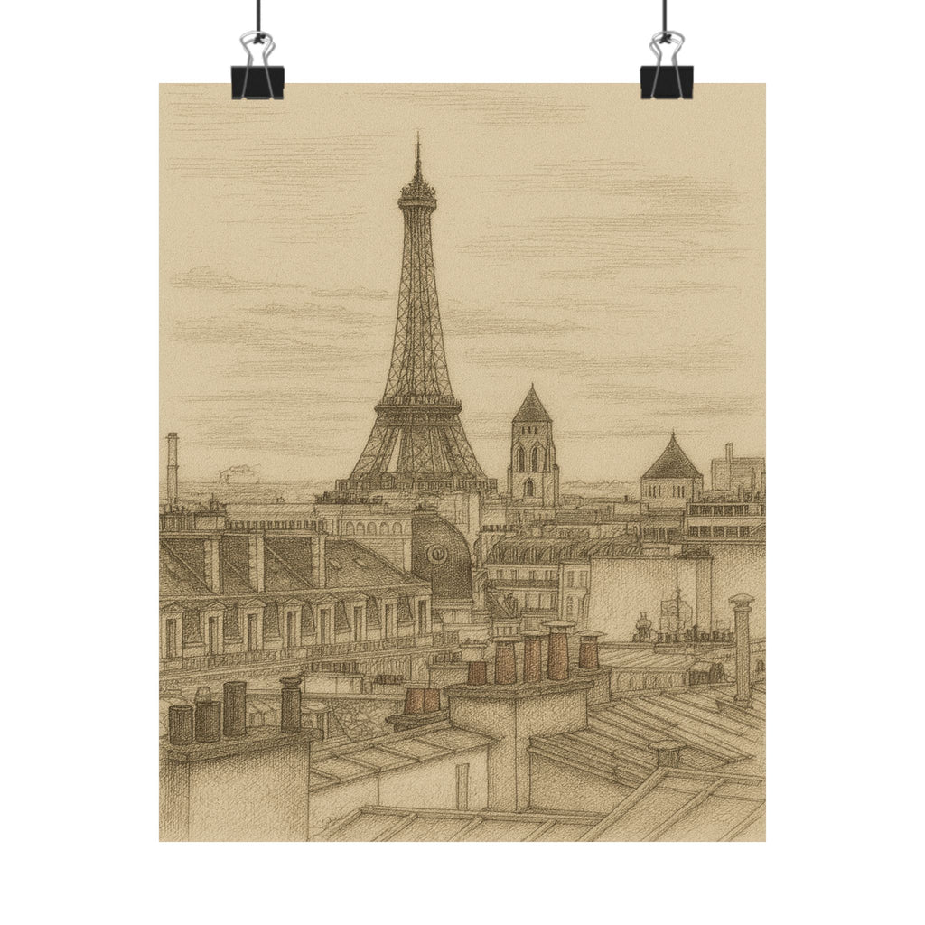 Cityscape Print - Eiffel Tower Sketch
