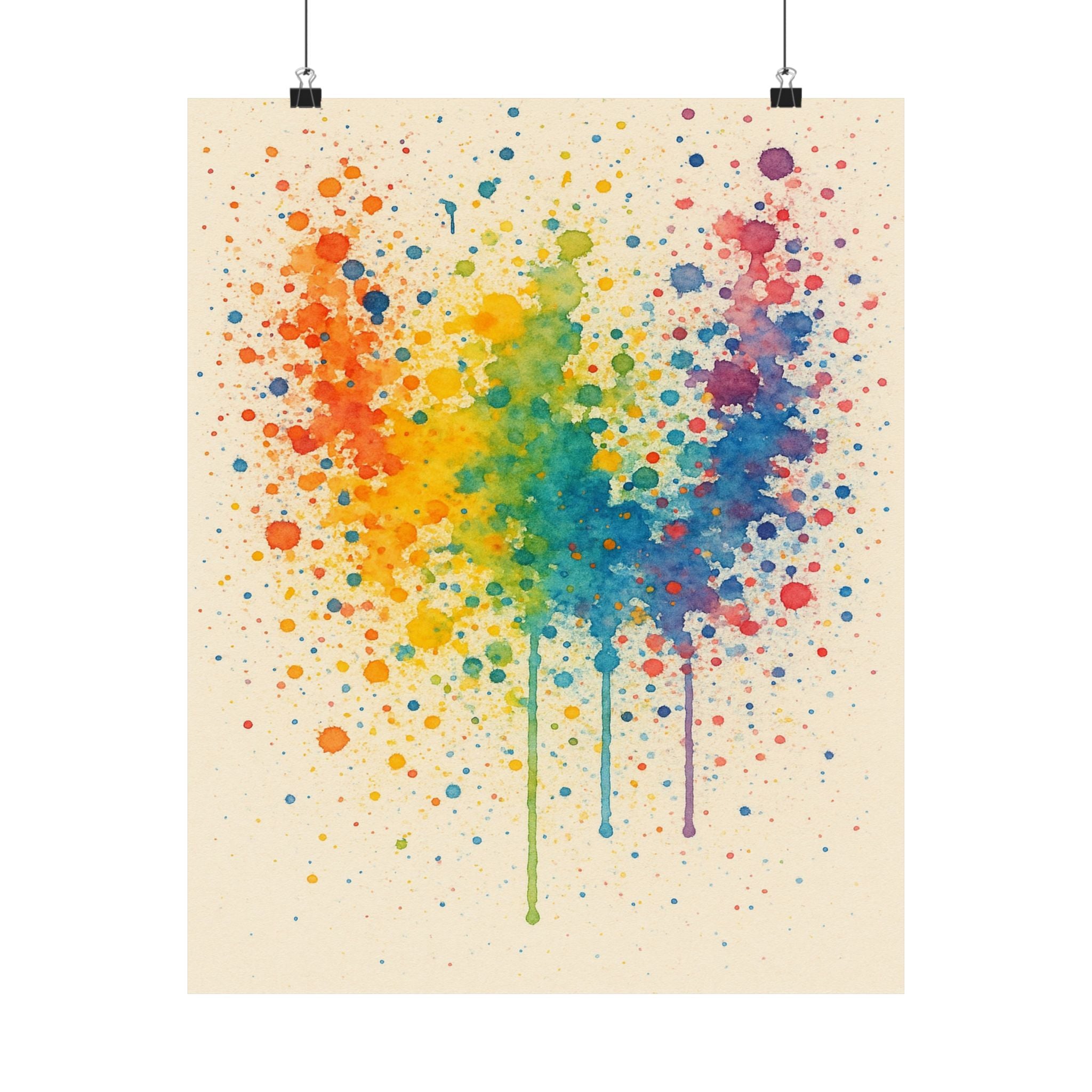 Abstract Print - Rainbow Splatter 2