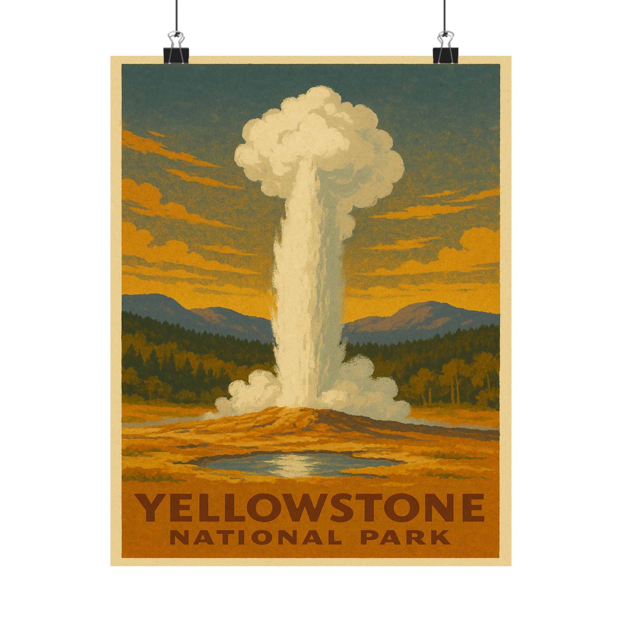 Vertical Print - Yellowstone National Park - Old Faithful