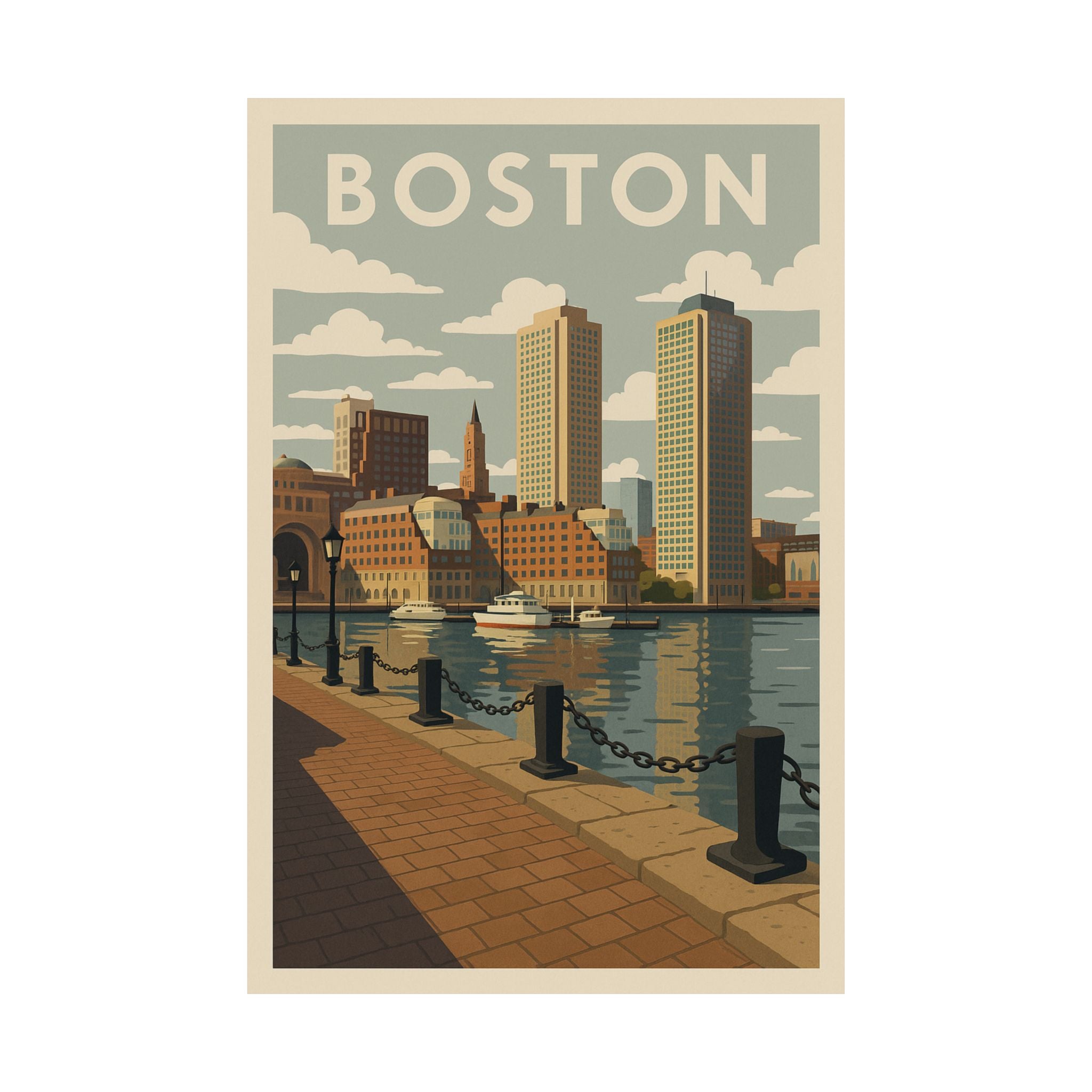 Cityscape Print - Boston Harbor